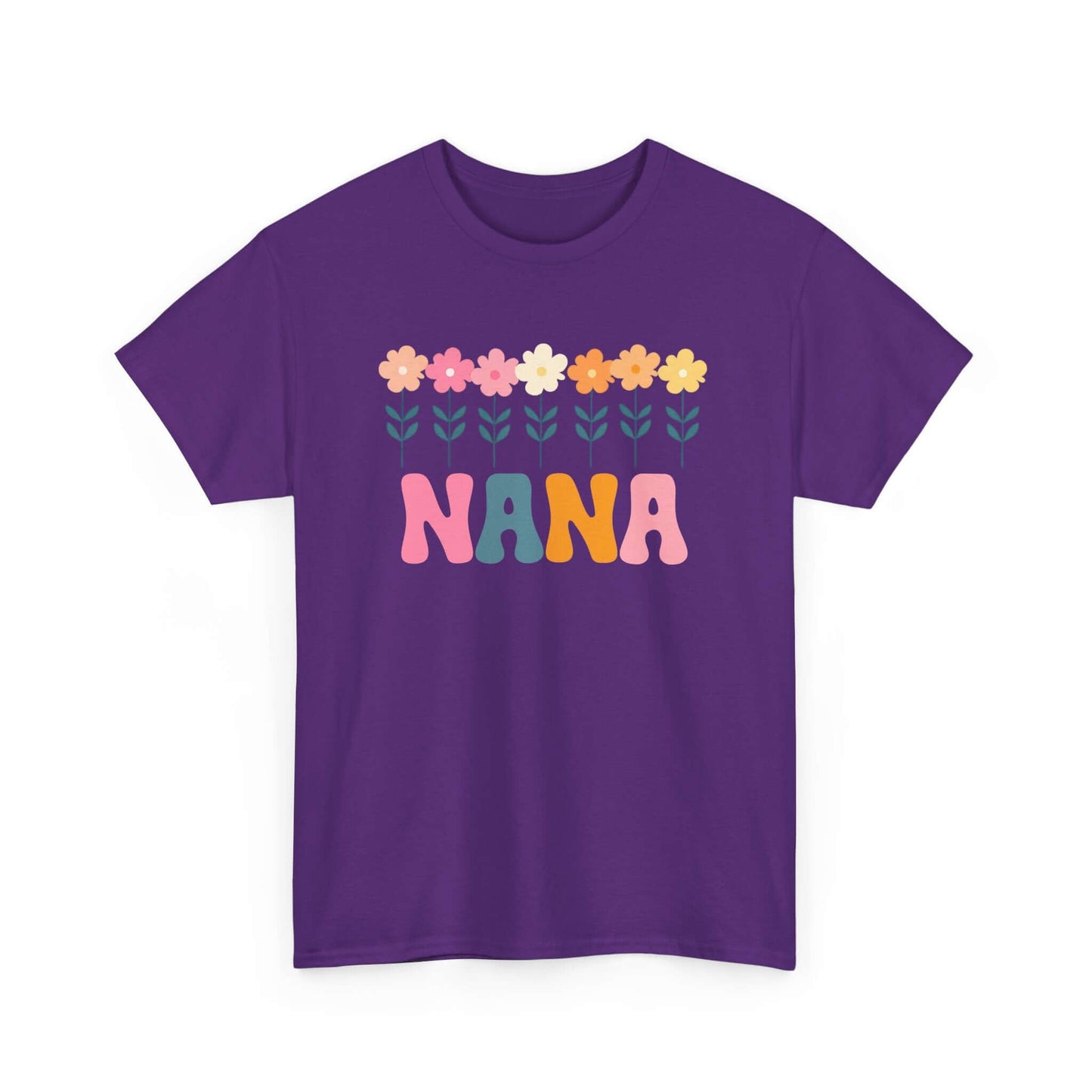 Daisy Nana Unisex Unisex Heavy Cotton Tee | Retro Floral Grandma Tee