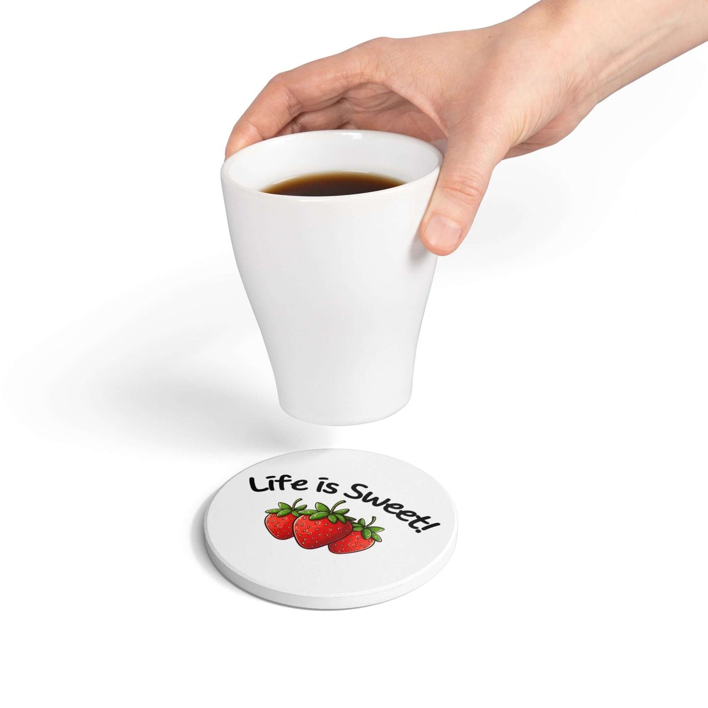 Life is Sweet Ceramic Coaster | Round & Square Options