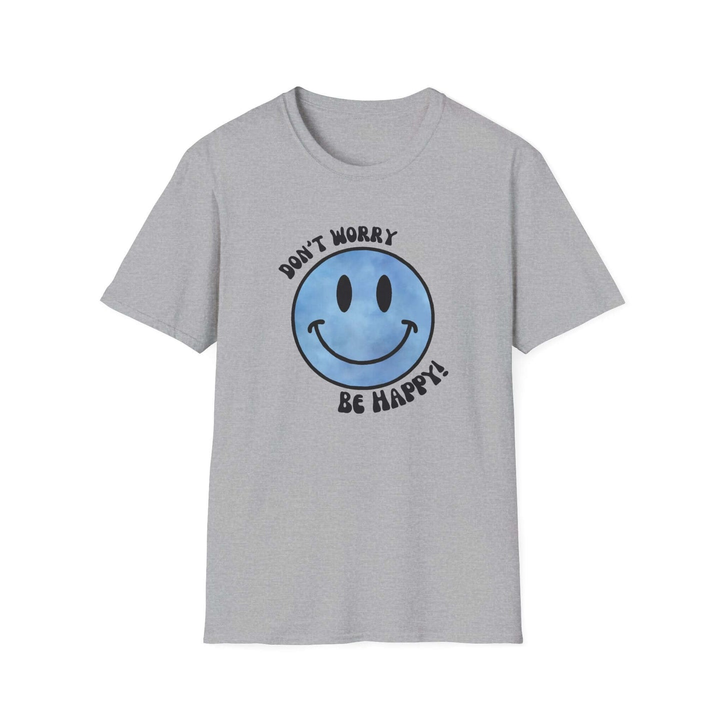 Don’t Worry, Be Happy! Blue Smiley Face Unisex T-Shirt