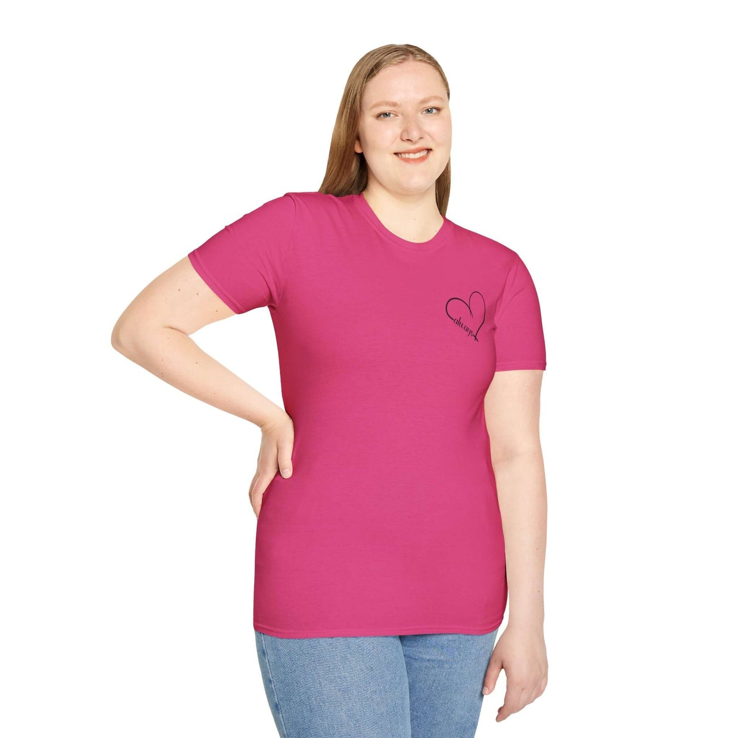 Heart “Dear Person Behind Me, you are smart, worthy, strong....” Motivational Unisex Softstyle T-Shirt