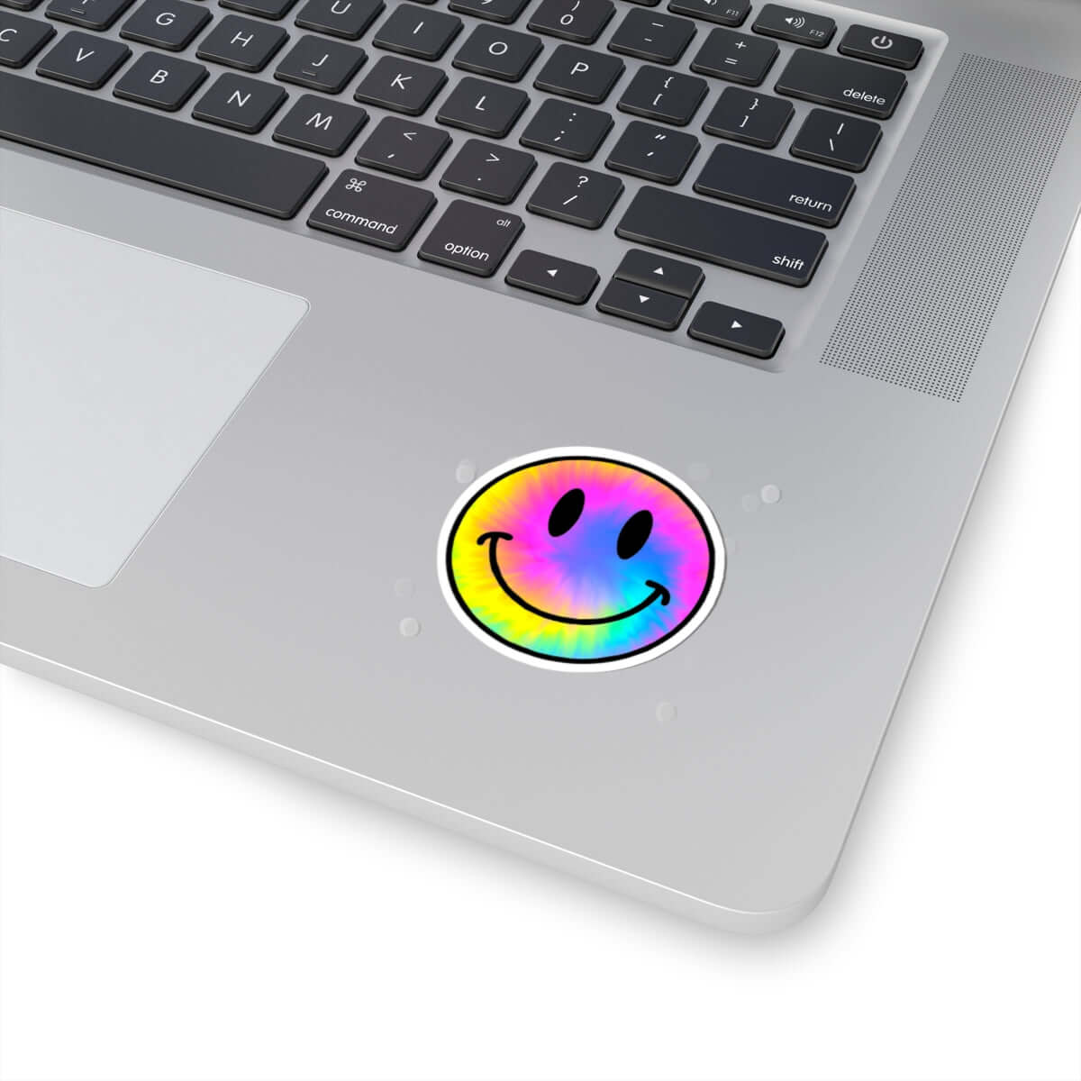 Rainbow Tie-Dye Smiley Face Sticker | Kiss-Cut Vinyl Decal / Stickers