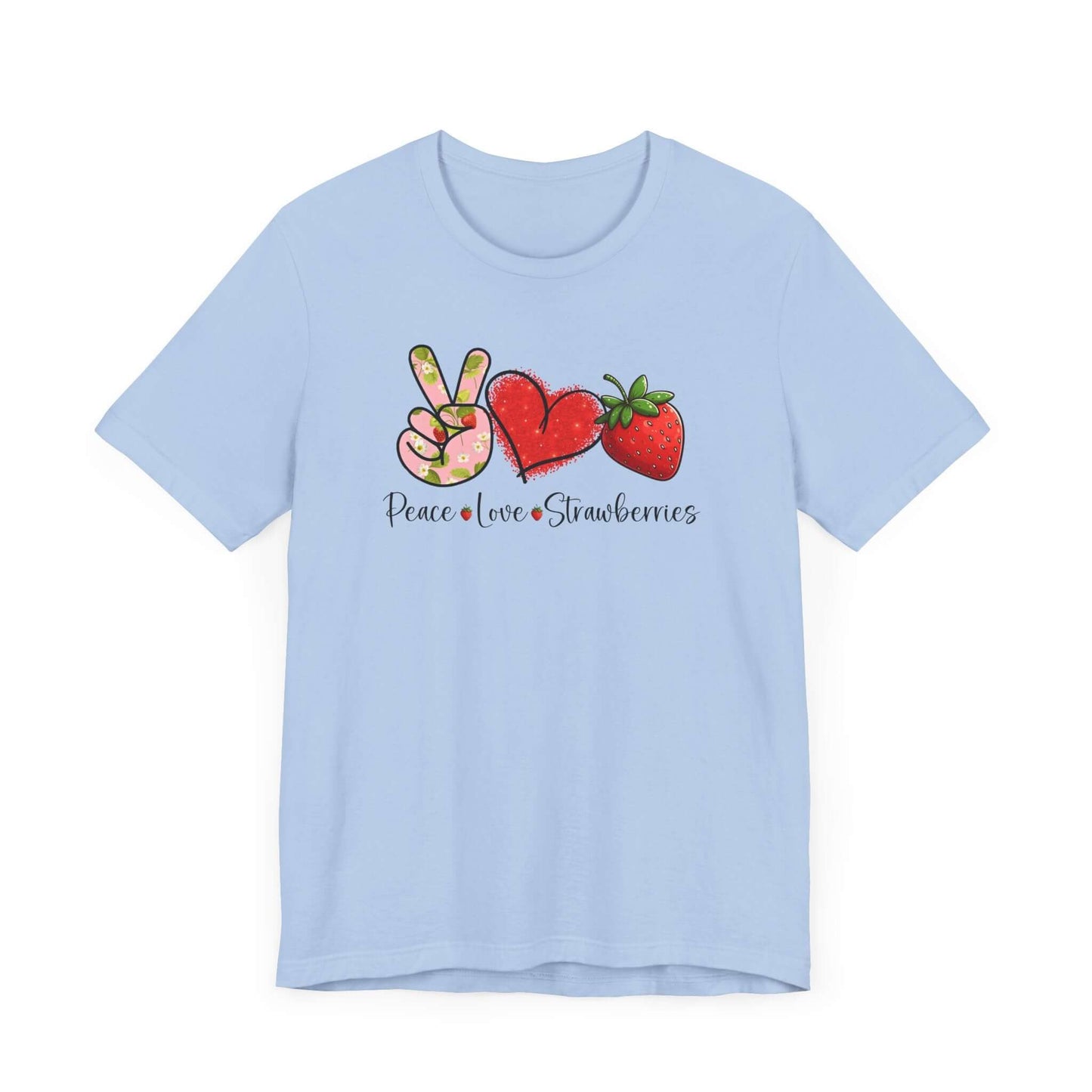 Peace Love Strawberries Unisex Jersey Short Sleeve Tee | Soft & Stylish Tee