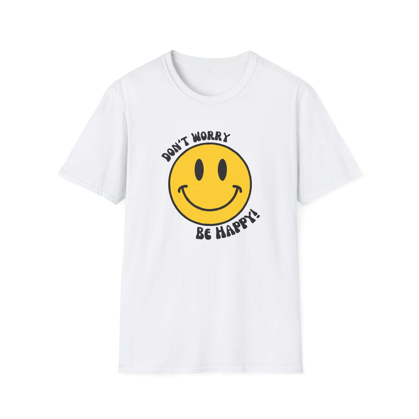 Don’t Worry, Be Happy! Yellow Smiley Face Unisex Softstyle T-Shirt