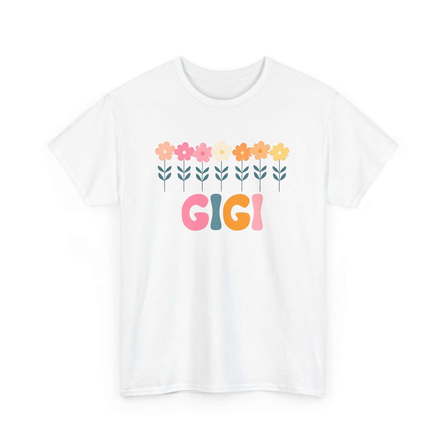Daisy Gigi Unisex Unisex Heavy Cotton Tee | Retro Floral Grandmother Tee