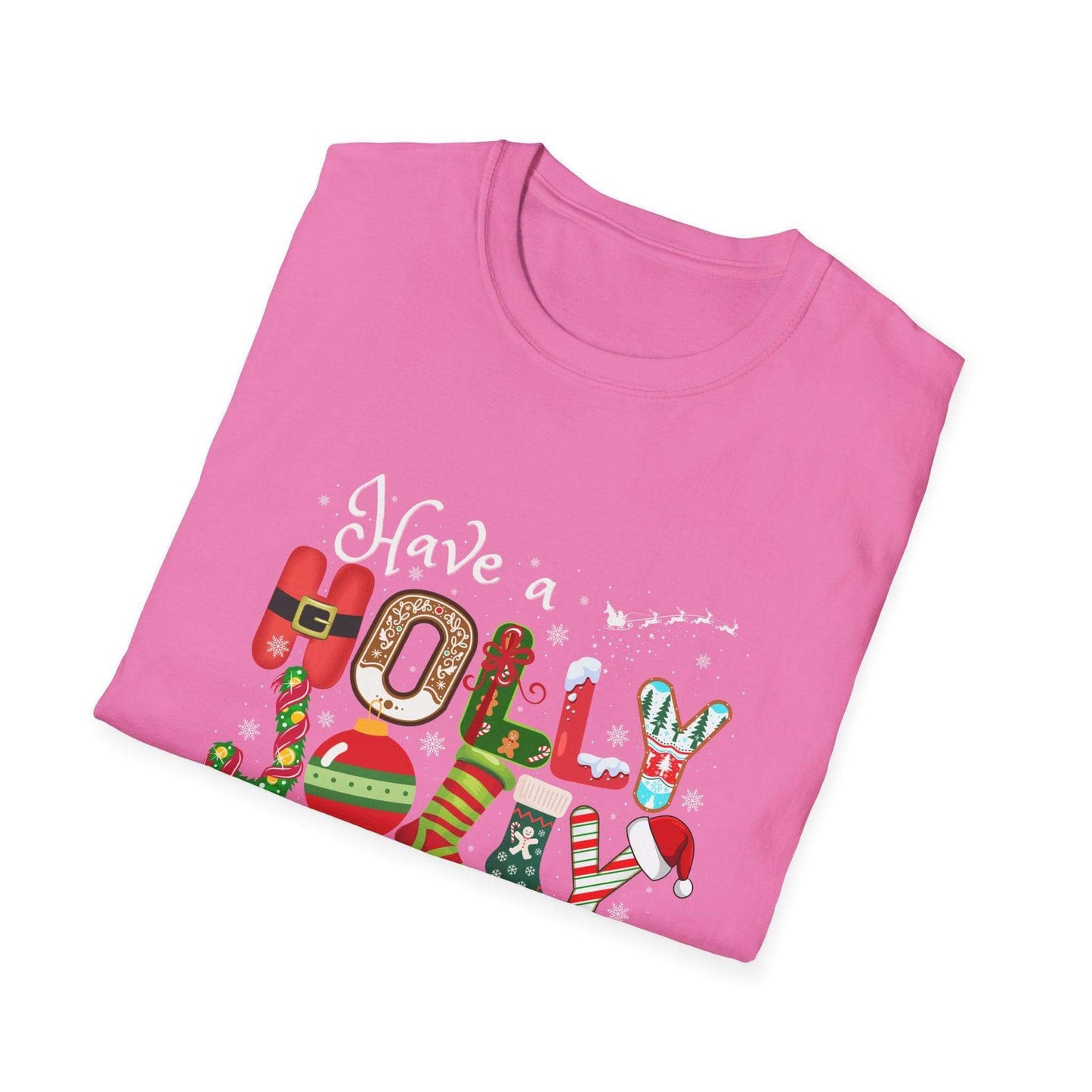 Christmas Unisex T-Shirt - Have A Holly Jolly Christmas! - Crafty Harvest Designs