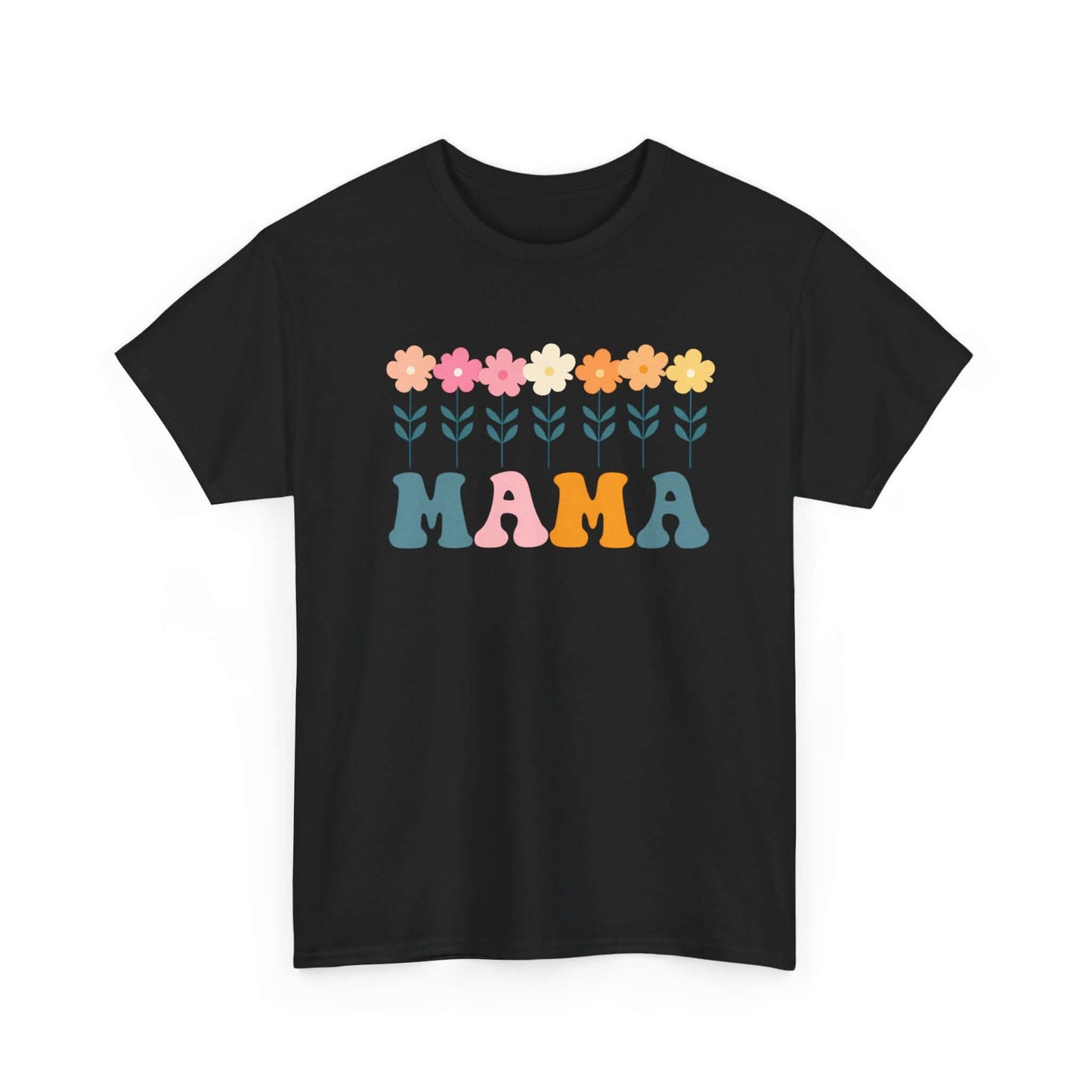 Daisy Mama Unisex Heavy Cotton Tee | Retro Floral Mom Shirt