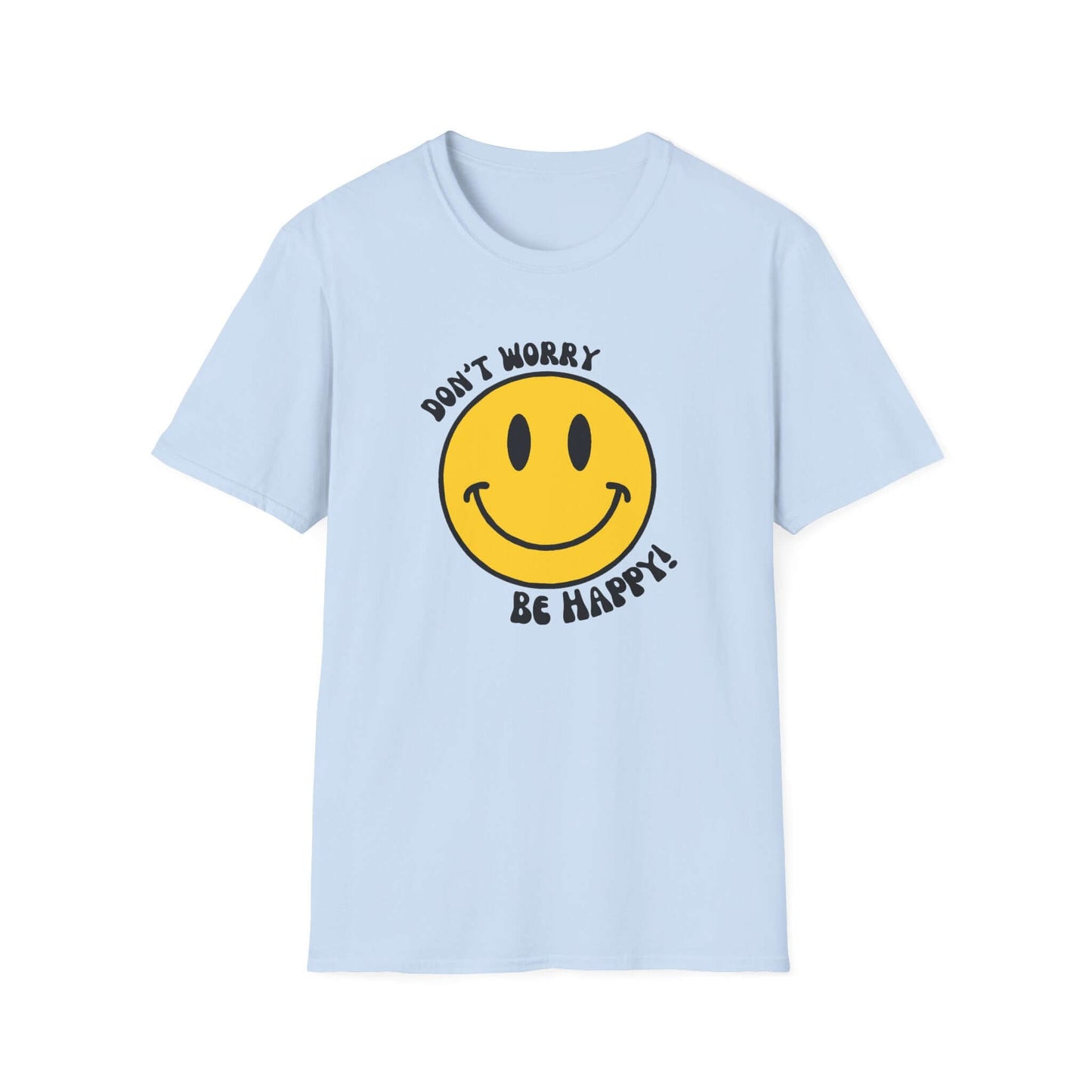 Don’t Worry, Be Happy! Yellow Smiley Face Unisex Softstyle T-Shirt