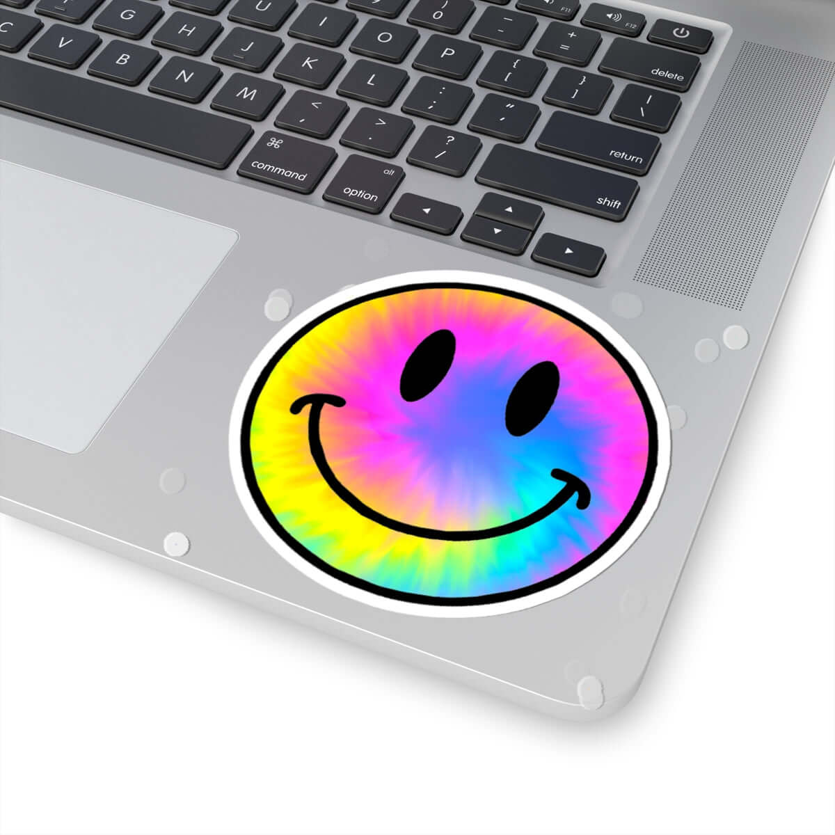 Rainbow Tie-Dye Smiley Face Sticker | Kiss-Cut Vinyl Decal / Stickers