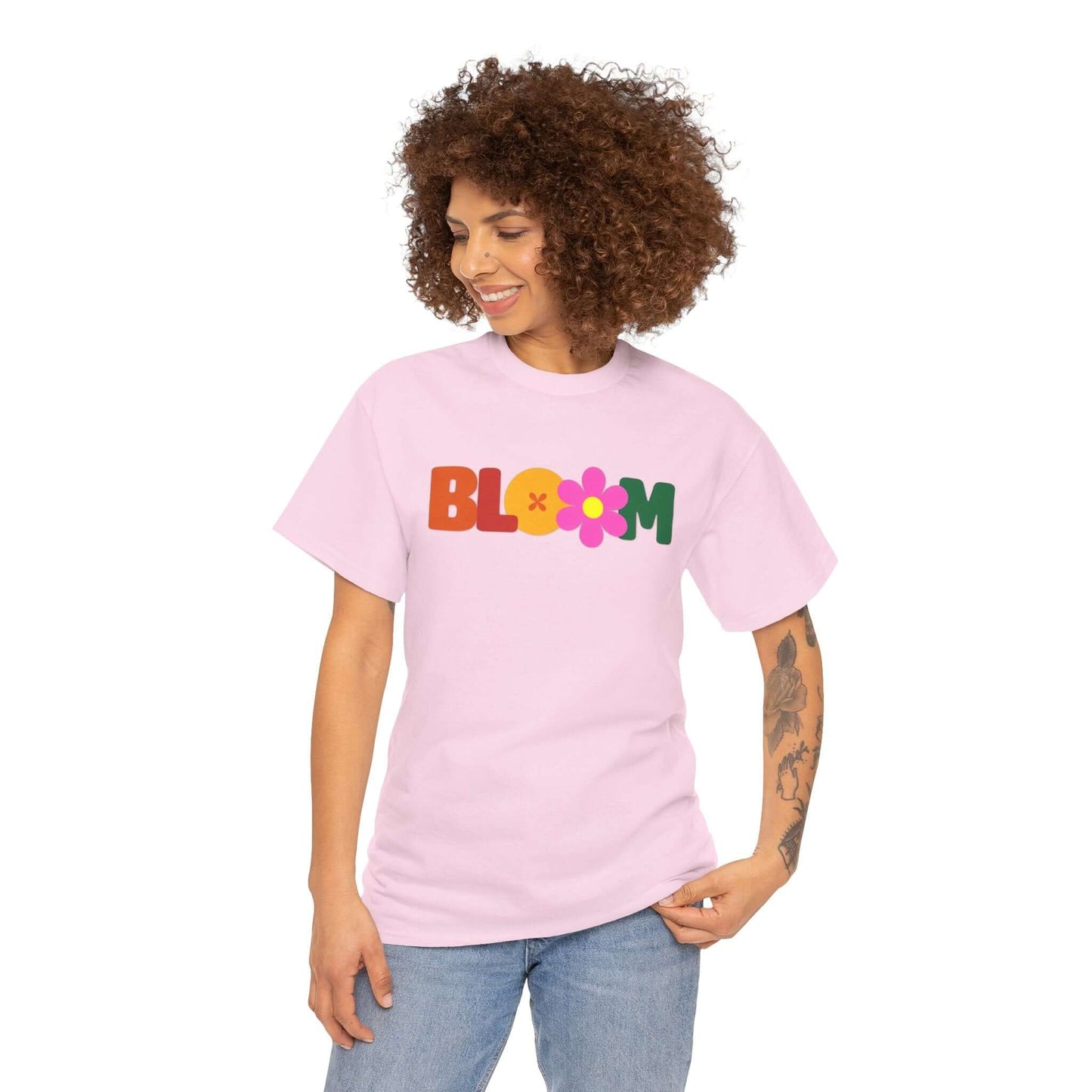 BLOOM Unisex Unisex Heavy Cotton Tee | Retro Floral Tee