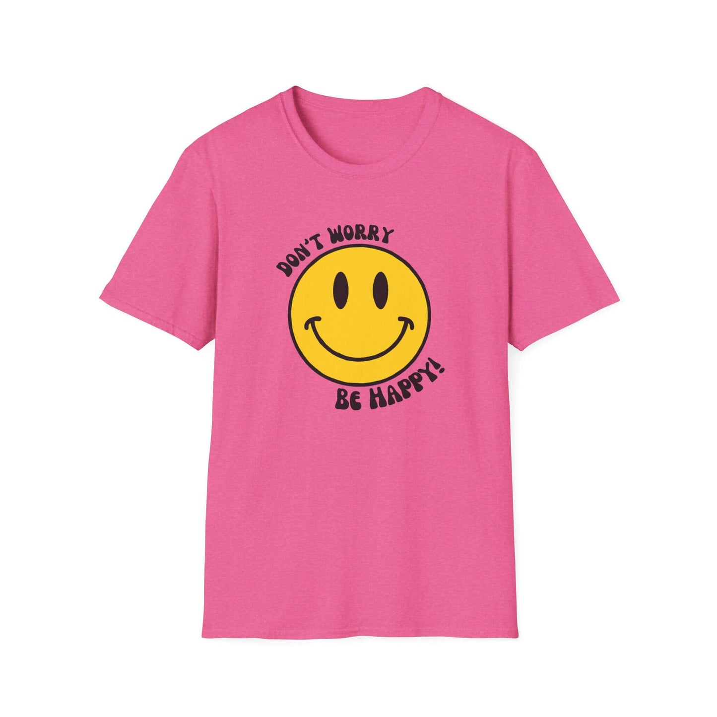 Don’t Worry, Be Happy! Yellow Smiley Face Unisex Softstyle T-Shirt