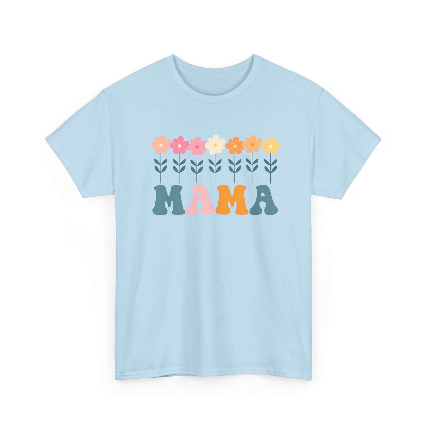 Daisy Mama Unisex Heavy Cotton Tee | Retro Floral Mom Shirt