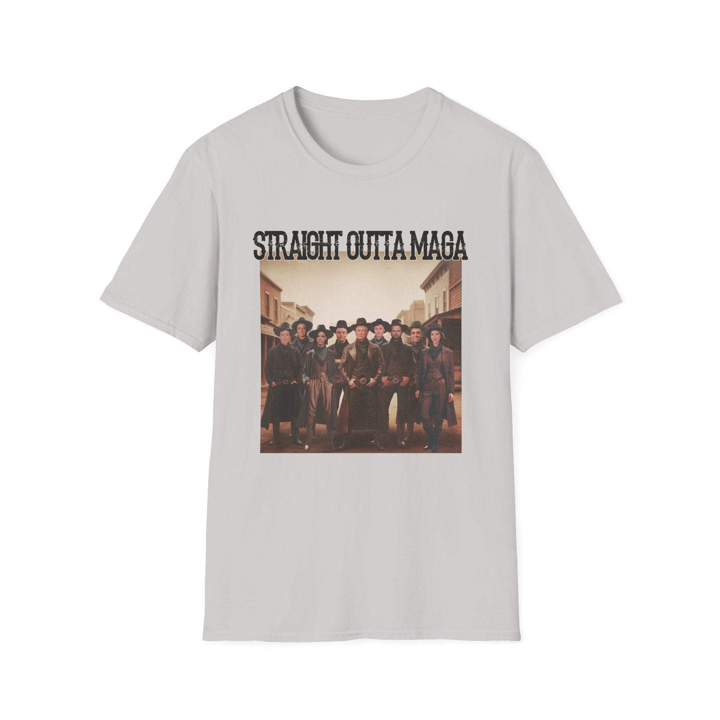 Straight Outta MAGA, Front design Unisex Softstyle T-Shirt - Crafty Harvest Designs