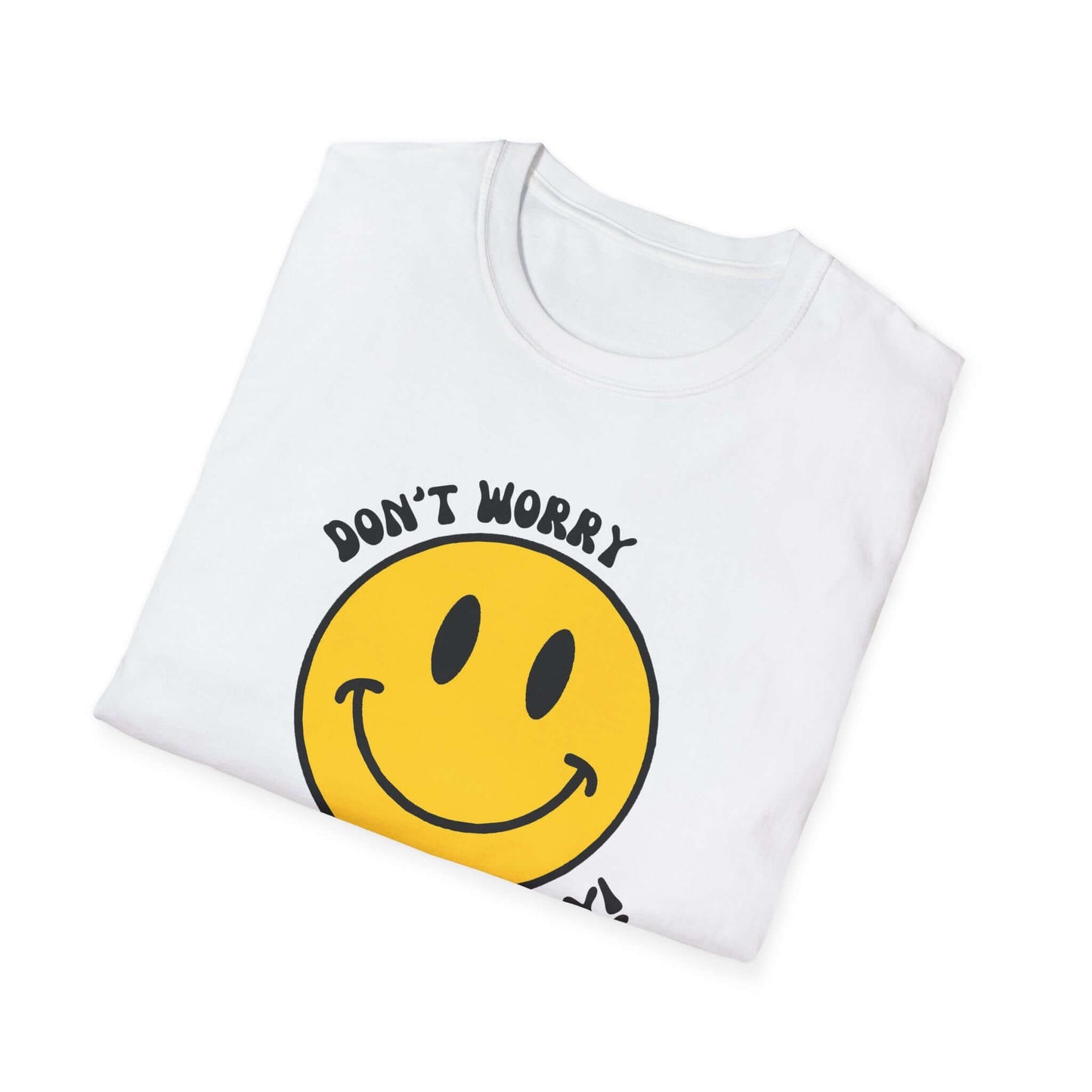 Don’t Worry, Be Happy! Yellow Smiley Face Unisex Softstyle T-Shirt