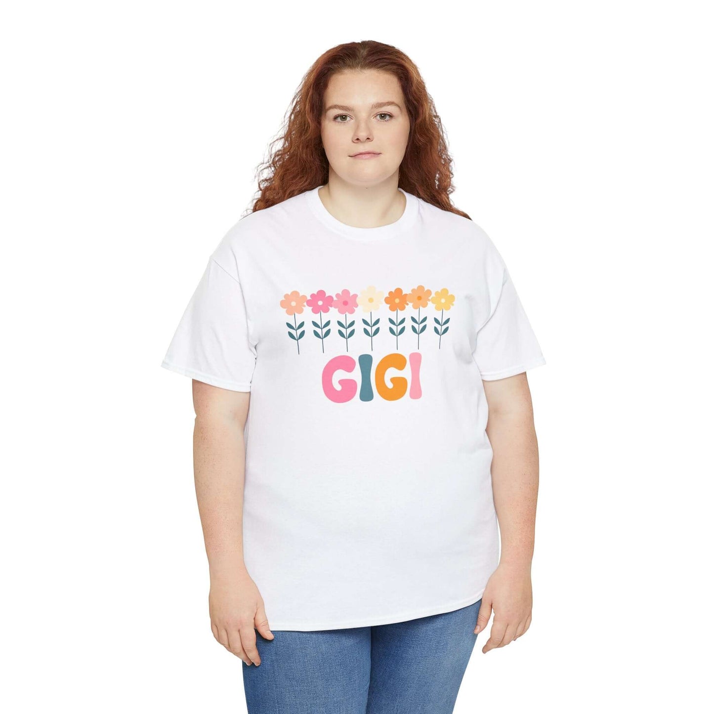 Daisy Gigi Unisex Unisex Heavy Cotton Tee | Retro Floral Grandmother Tee