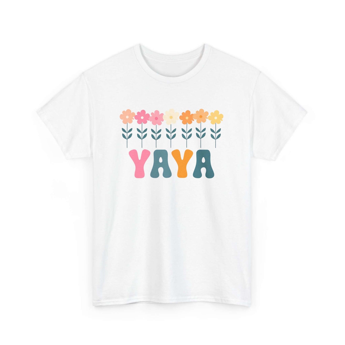 Floral Yaya Unisex Heavy Cotton Tee | Retro Daisy Yaya Shirt