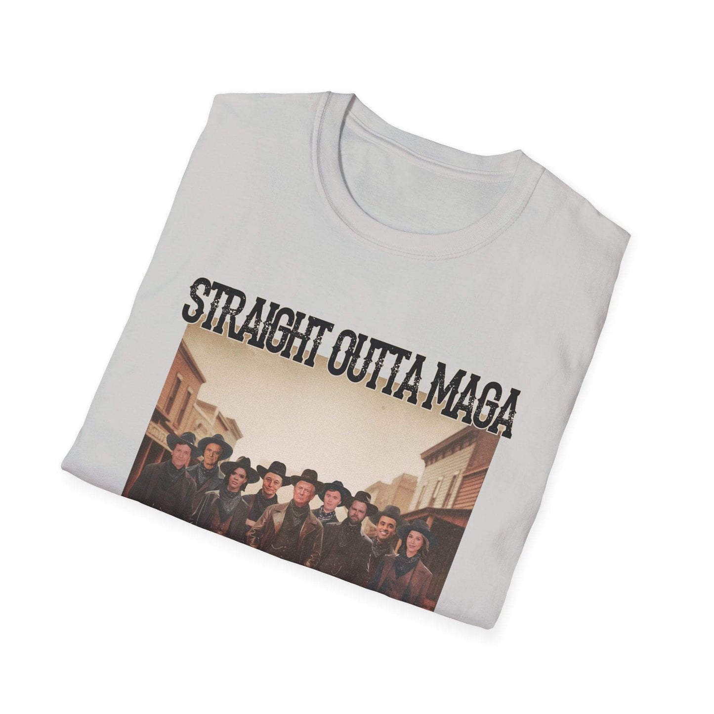 Straight Outta MAGA, Front design Unisex Softstyle T-Shirt - Crafty Harvest Designs