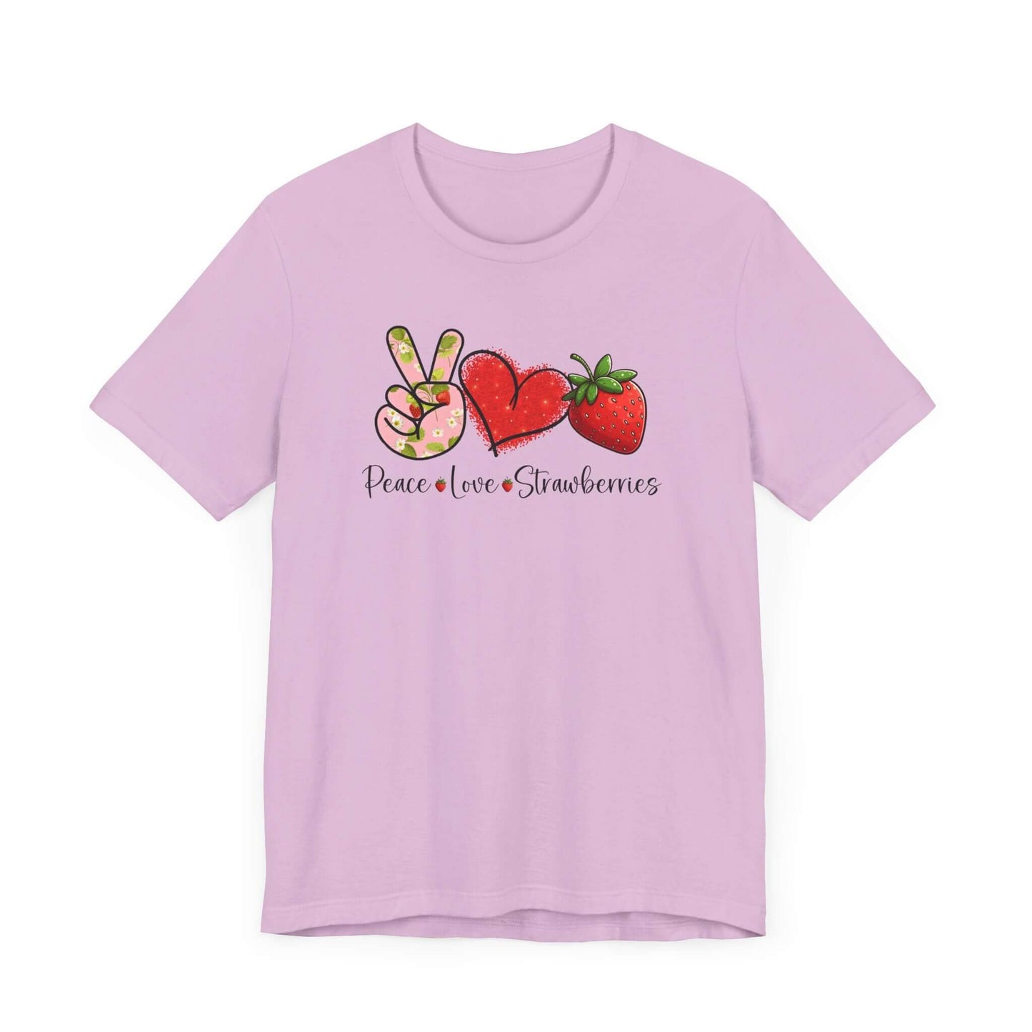 Peace Love Strawberries Unisex Jersey Short Sleeve Tee | Soft & Stylish Tee