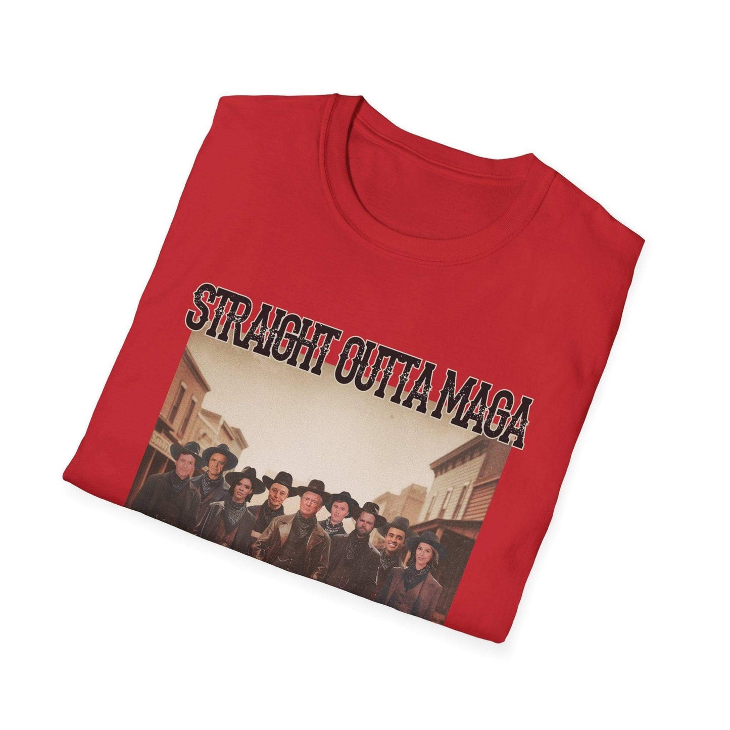 Straight Outta MAGA, Front design Unisex Softstyle T-Shirt - Crafty Harvest Designs