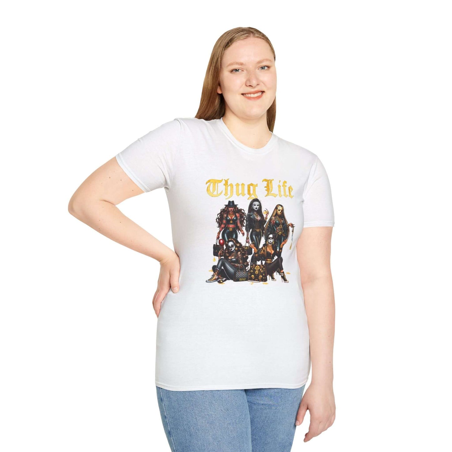 Gold Lady Thug Life Unisex Softstyle T-Shirt