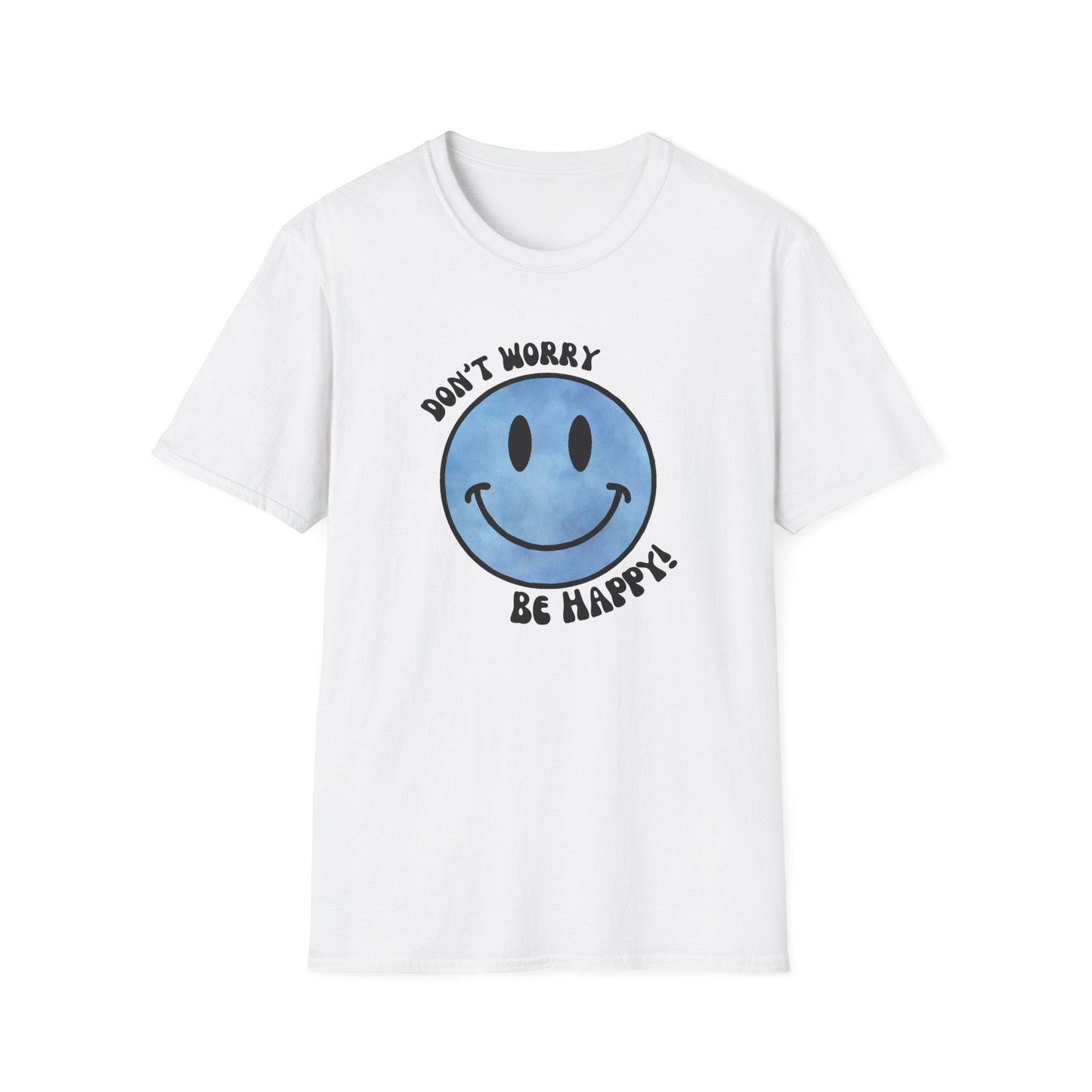 Don’t Worry, Be Happy! Blue Smiley Face Unisex T-Shirt
