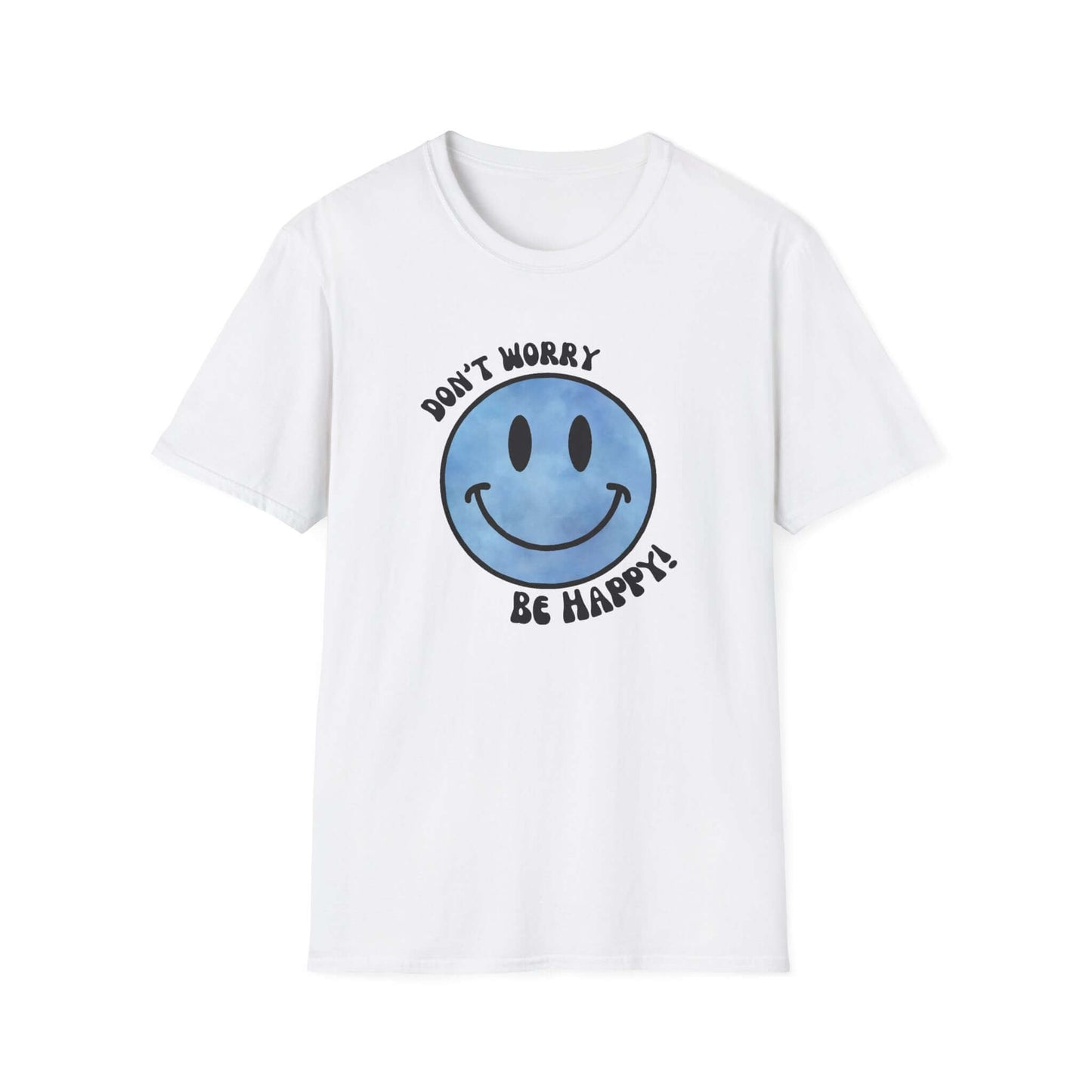 Don’t Worry, Be Happy! Blue Smiley Face Unisex T-Shirt