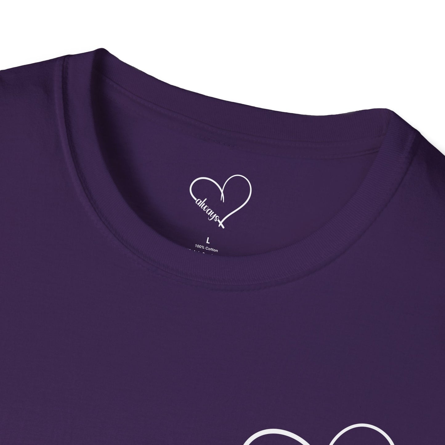 Heart “Dear Person Behind Me, you matter, always.” Motivational Unisex Softstyle T-Shirt