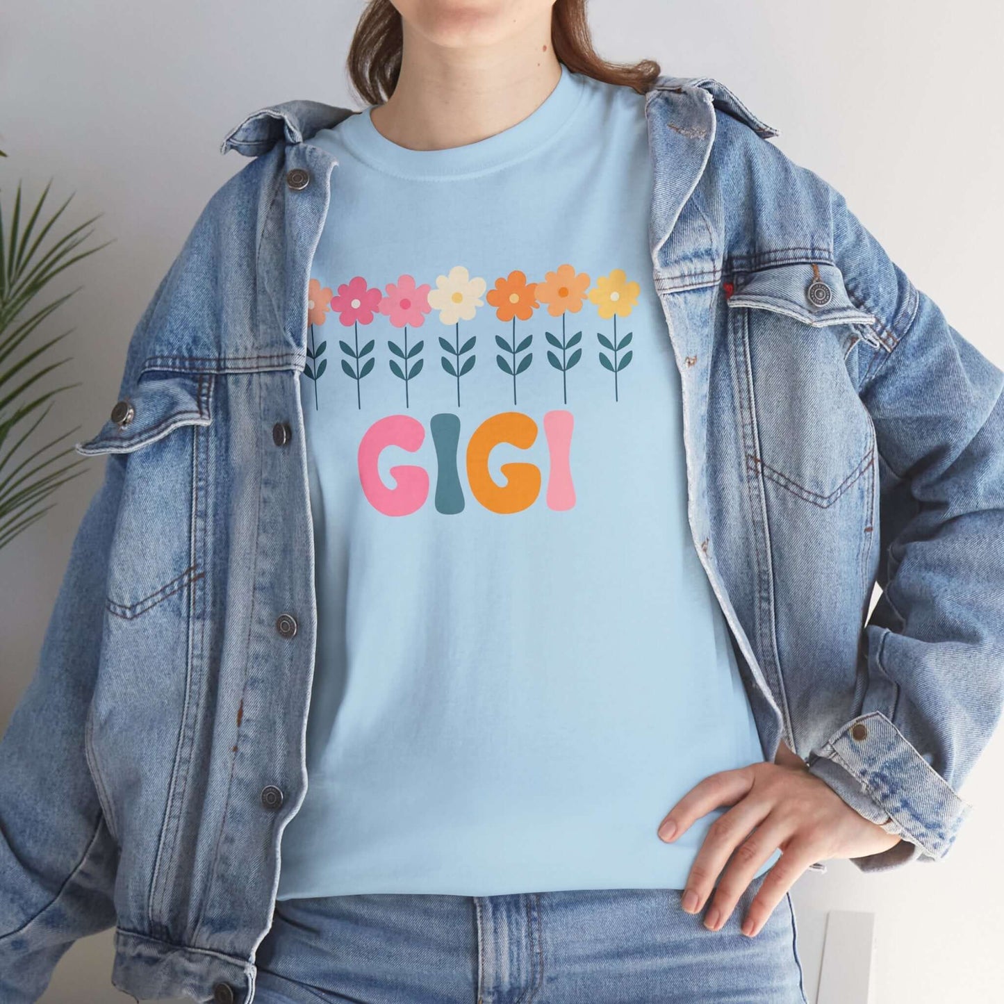 Daisy Gigi Unisex Unisex Heavy Cotton Tee | Retro Floral Grandmother Tee