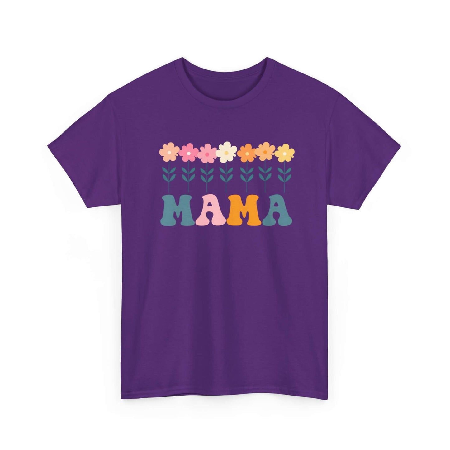 Daisy Mama Unisex Heavy Cotton Tee | Retro Floral Mom Shirt