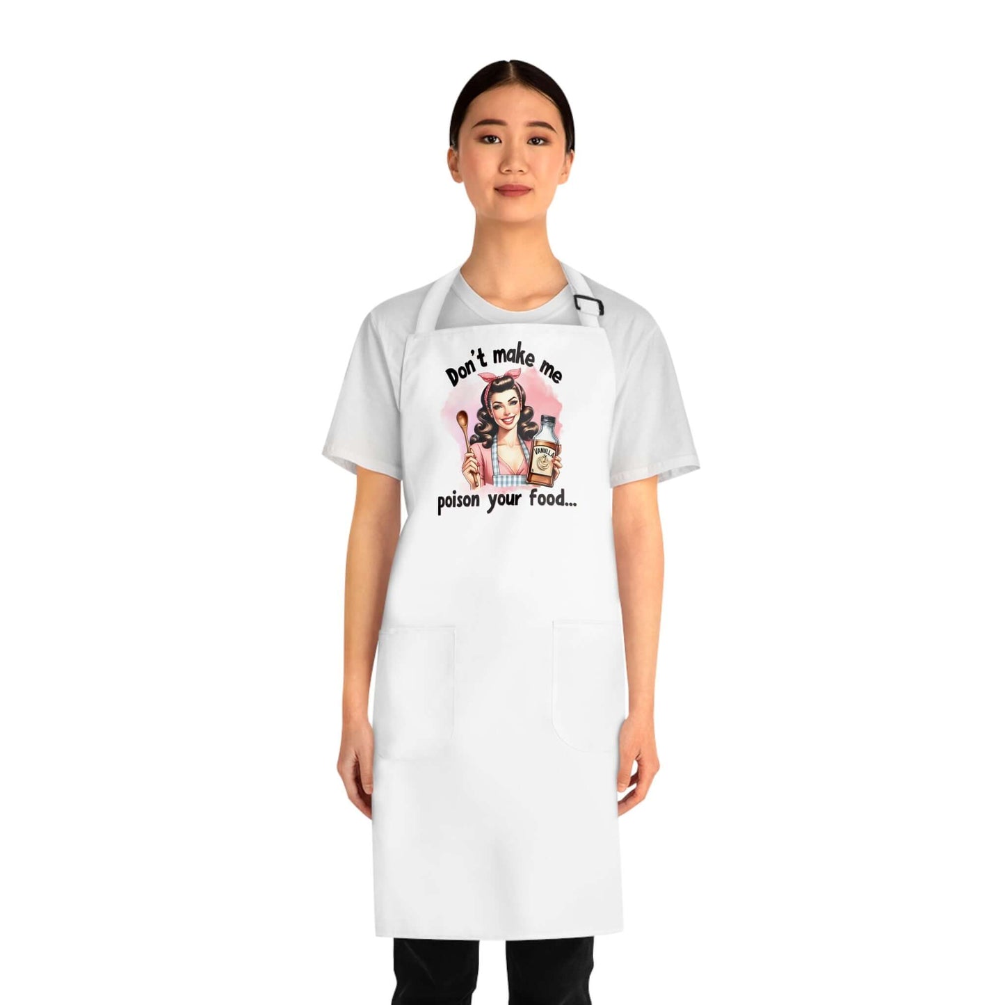 Funny Retro Kitchen Apron | “Don’t Make Me Poison Your Food” Apron