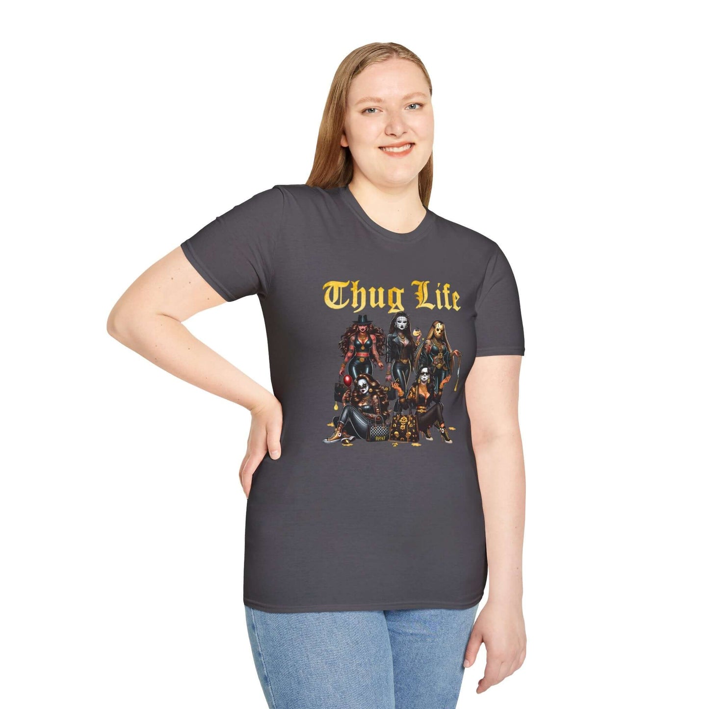 Gold Lady Thug Life Unisex Softstyle T-Shirt