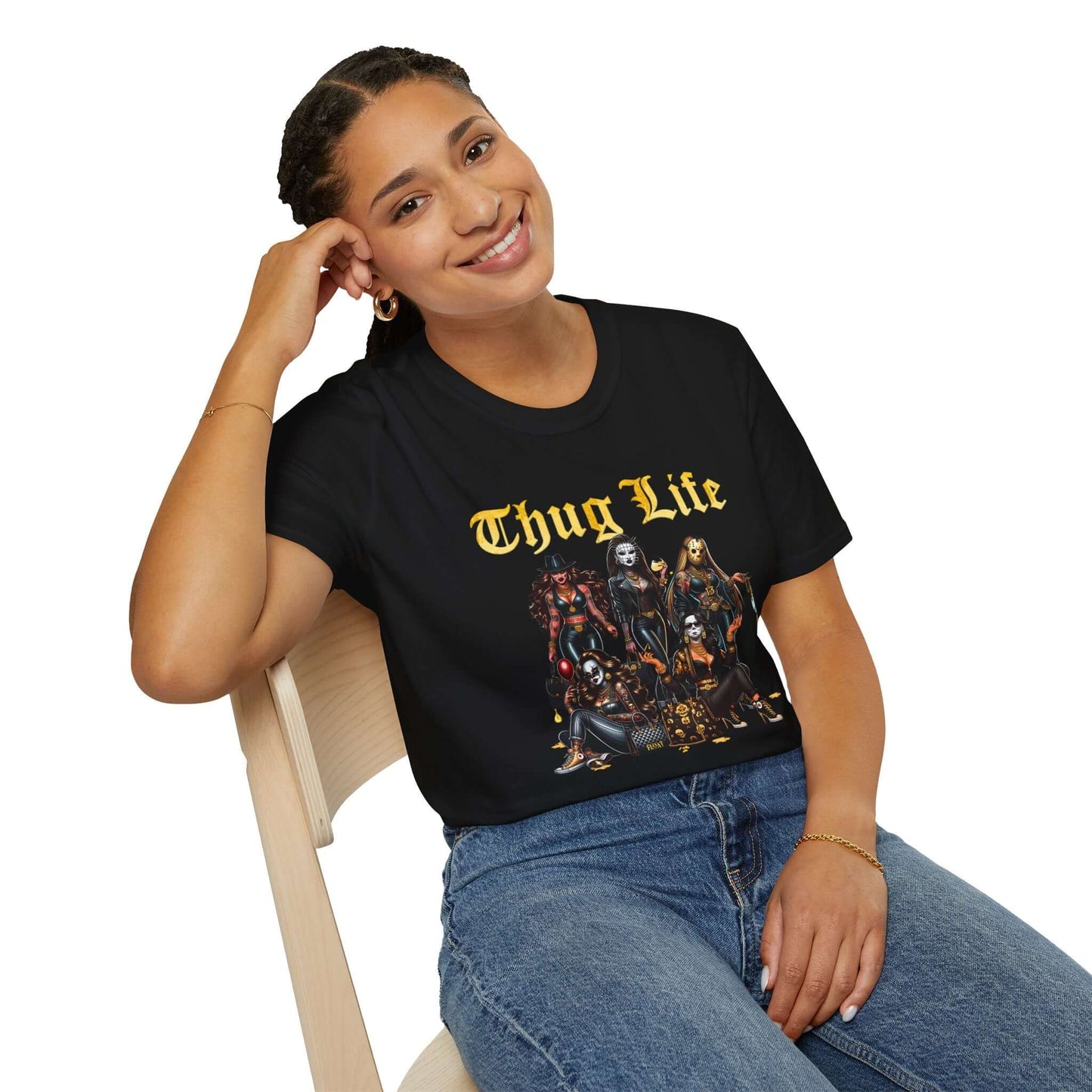 Gold Lady Thug Life Unisex Softstyle T-Shirt