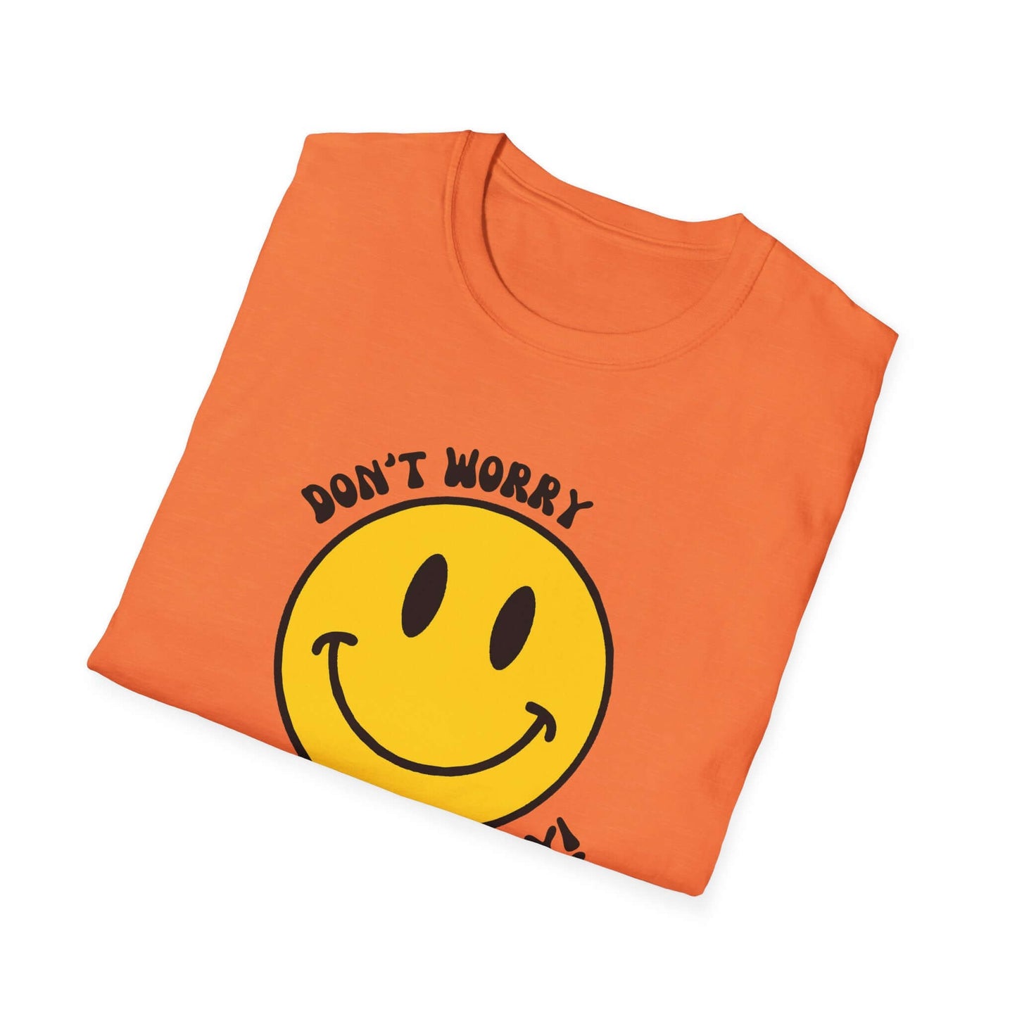 Don’t Worry, Be Happy! Yellow Smiley Face Unisex Softstyle T-Shirt