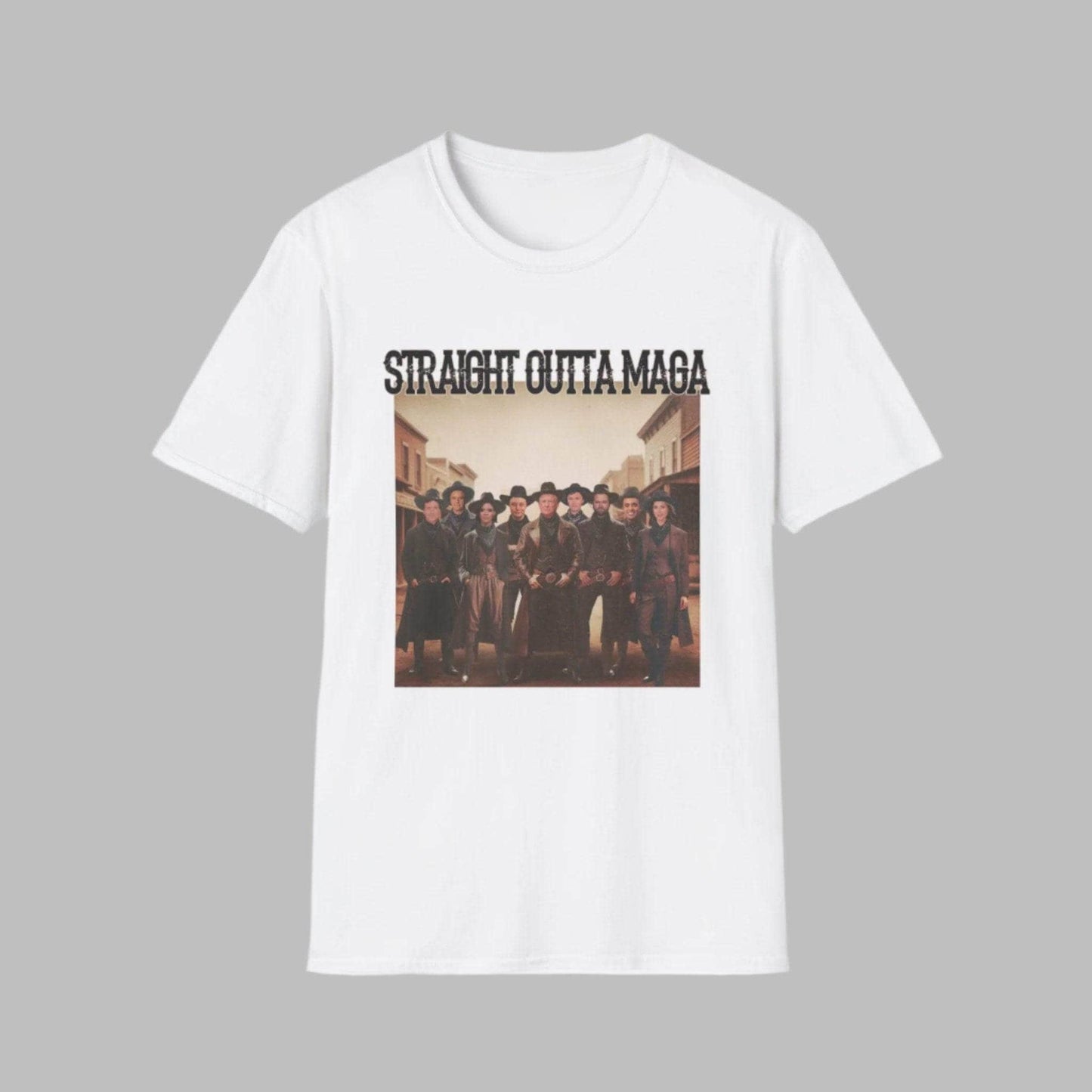 Straight Outta MAGA, Front design Unisex Softstyle T-Shirt - Crafty Harvest Designs