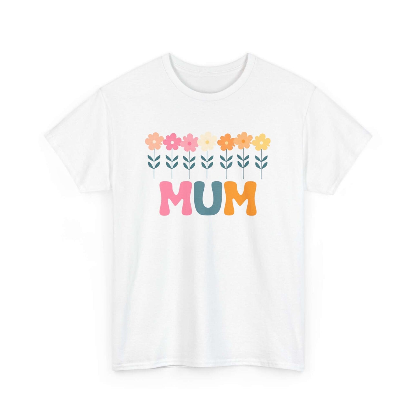Floral Mum Unisex Heavy Cotton Tee | Retro Flower Mum Shirt