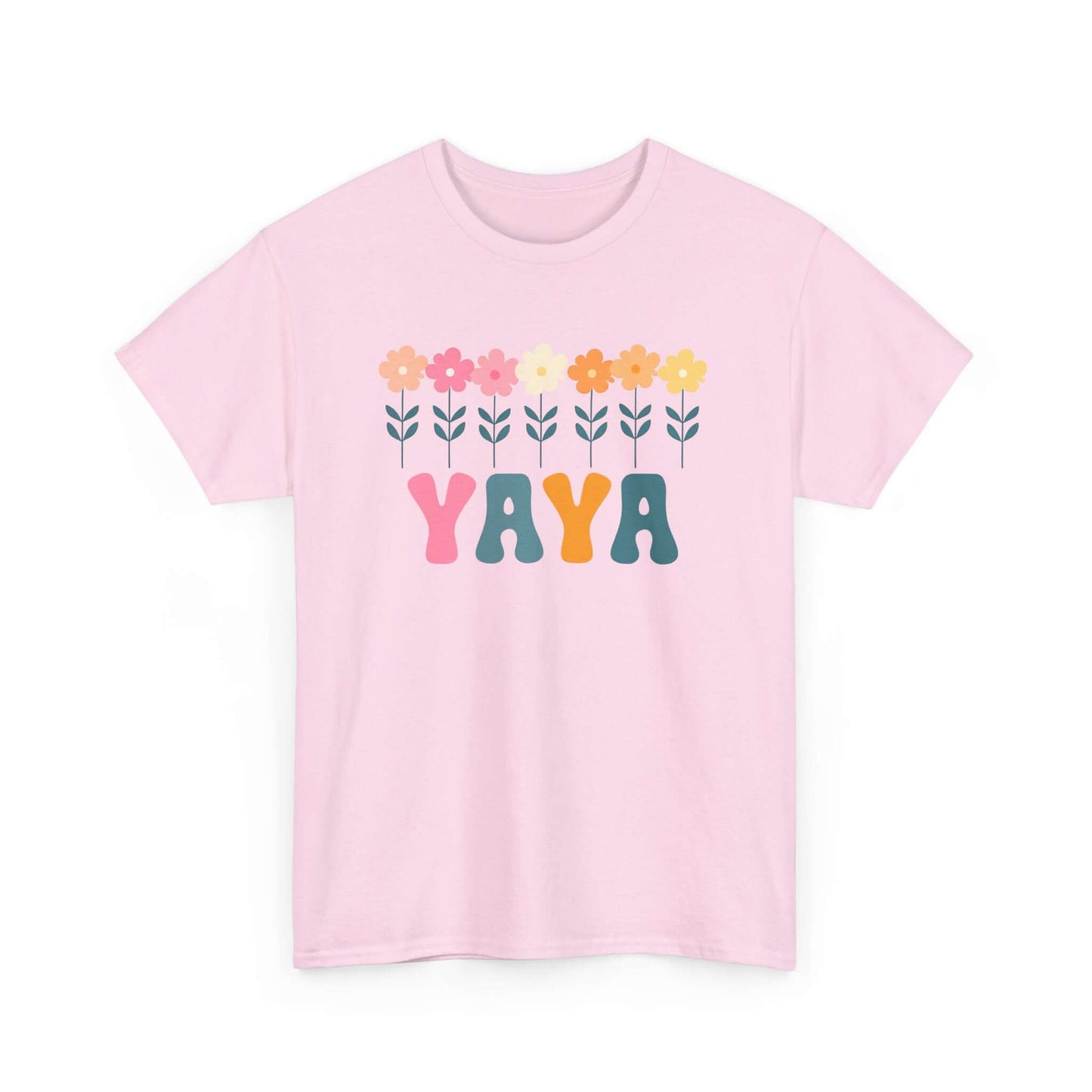 Floral Yaya Unisex Heavy Cotton Tee | Retro Daisy Yaya Shirt