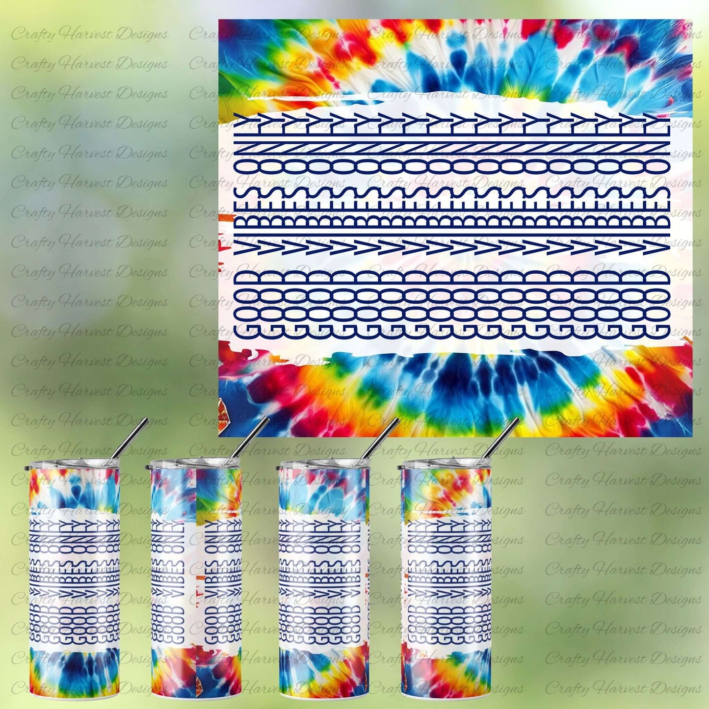 Bright rainbow tumbler wrap with secret text reveal, 20oz skinny sublimation design for sublimation tumblers