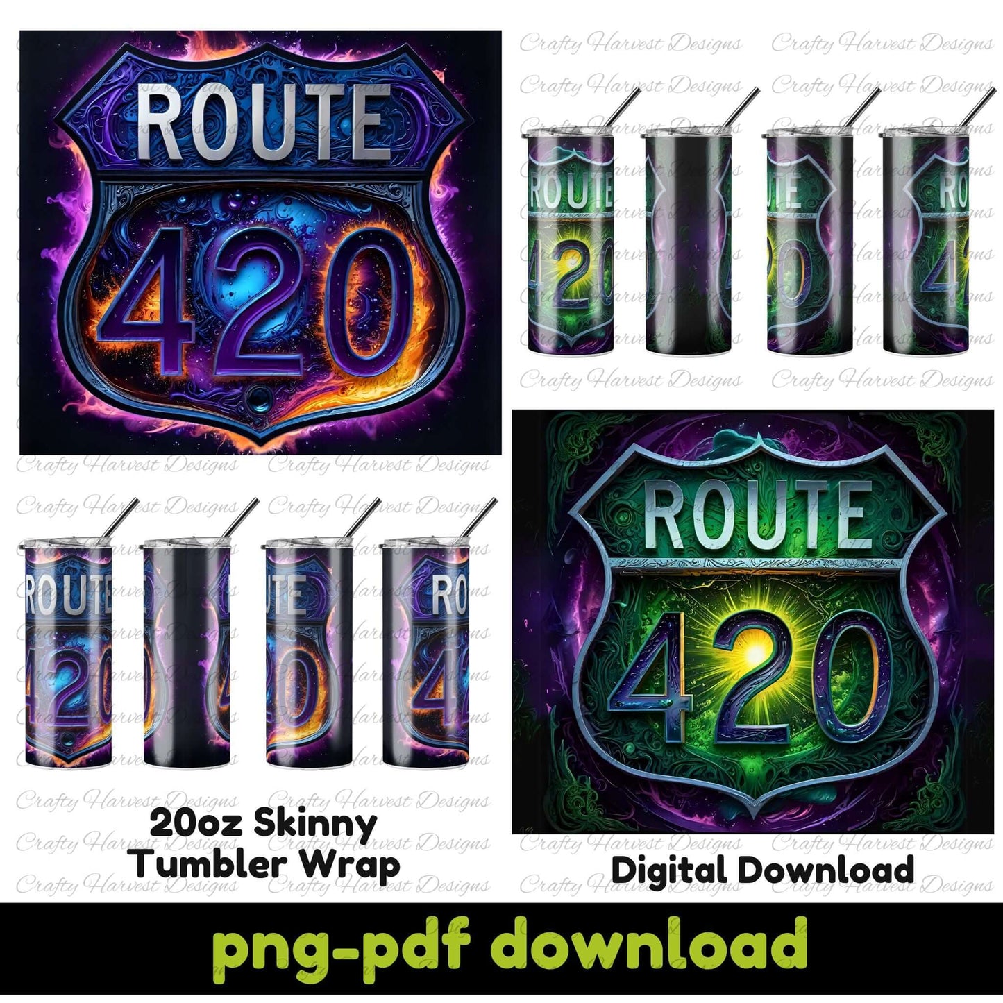 Route 420 20oz Tumbler Wrap Bundle – Digital Download