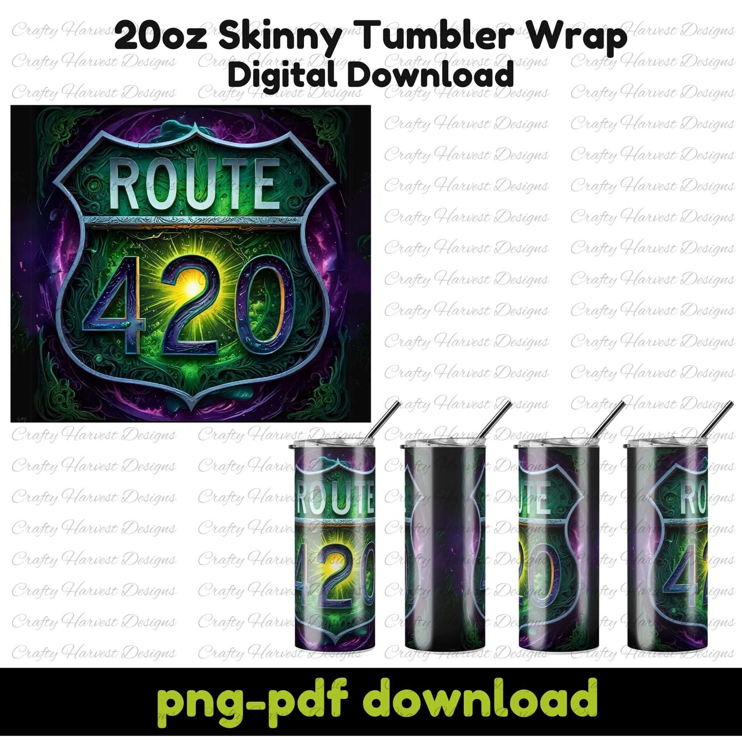 Route 420 20oz Tumbler Wrap Bundle – Digital Download