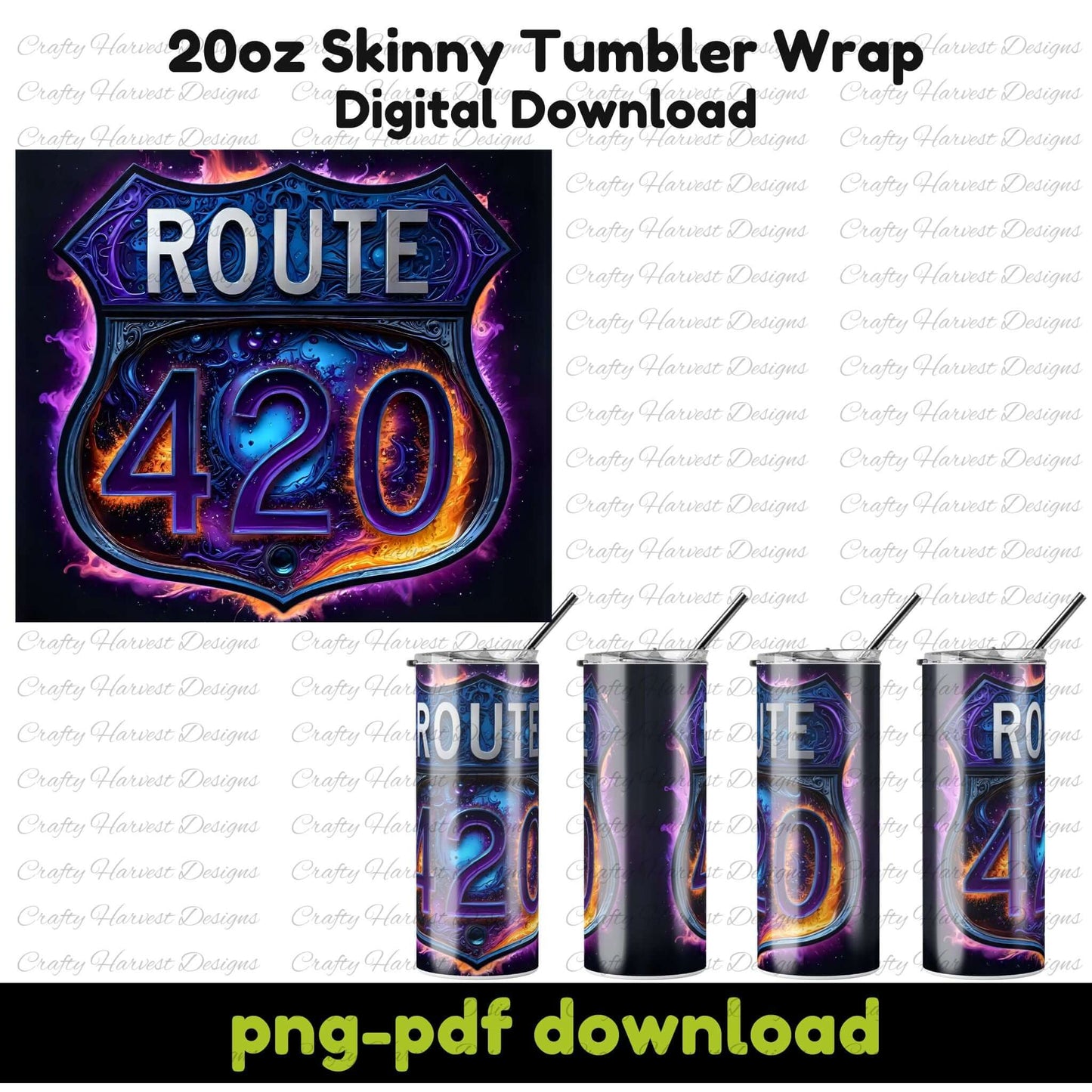 Route 420 20oz Tumbler Wrap Bundle – Digital Download