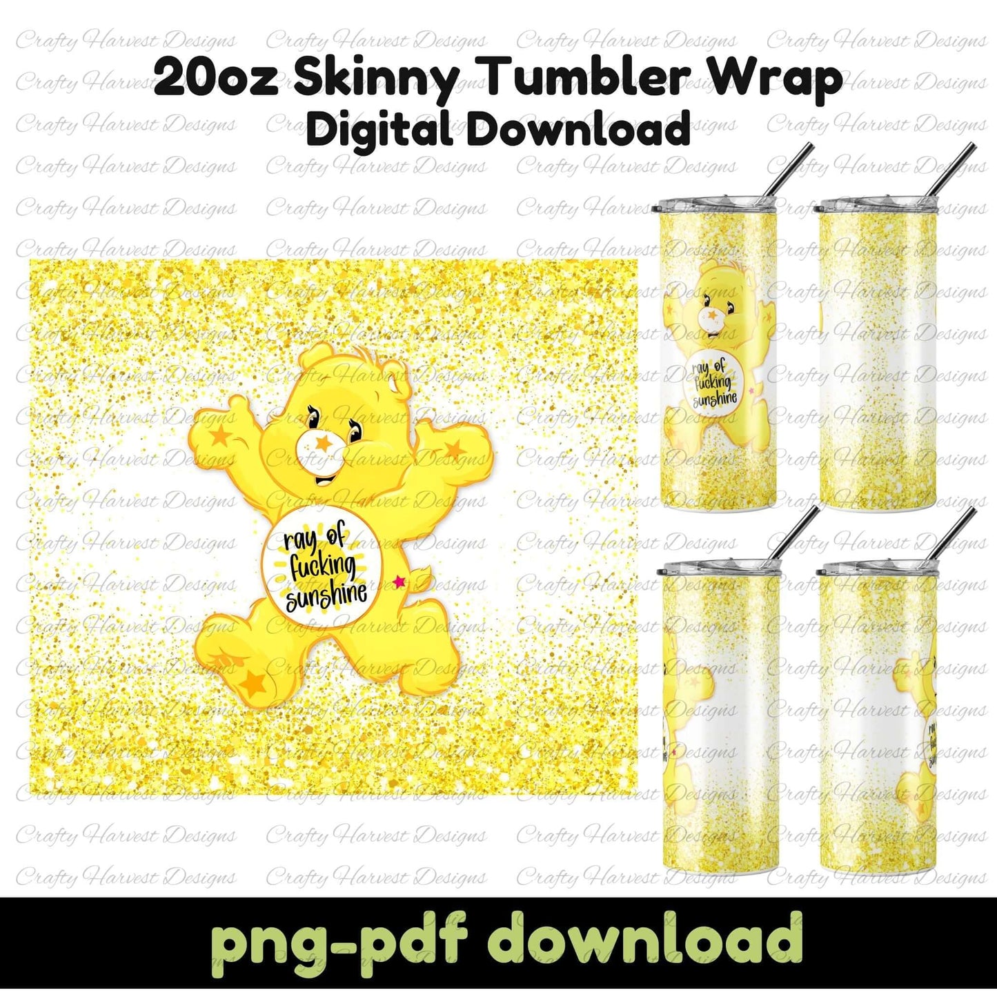 Swear Bear Tumbler Wrap Bundle | Digital Download