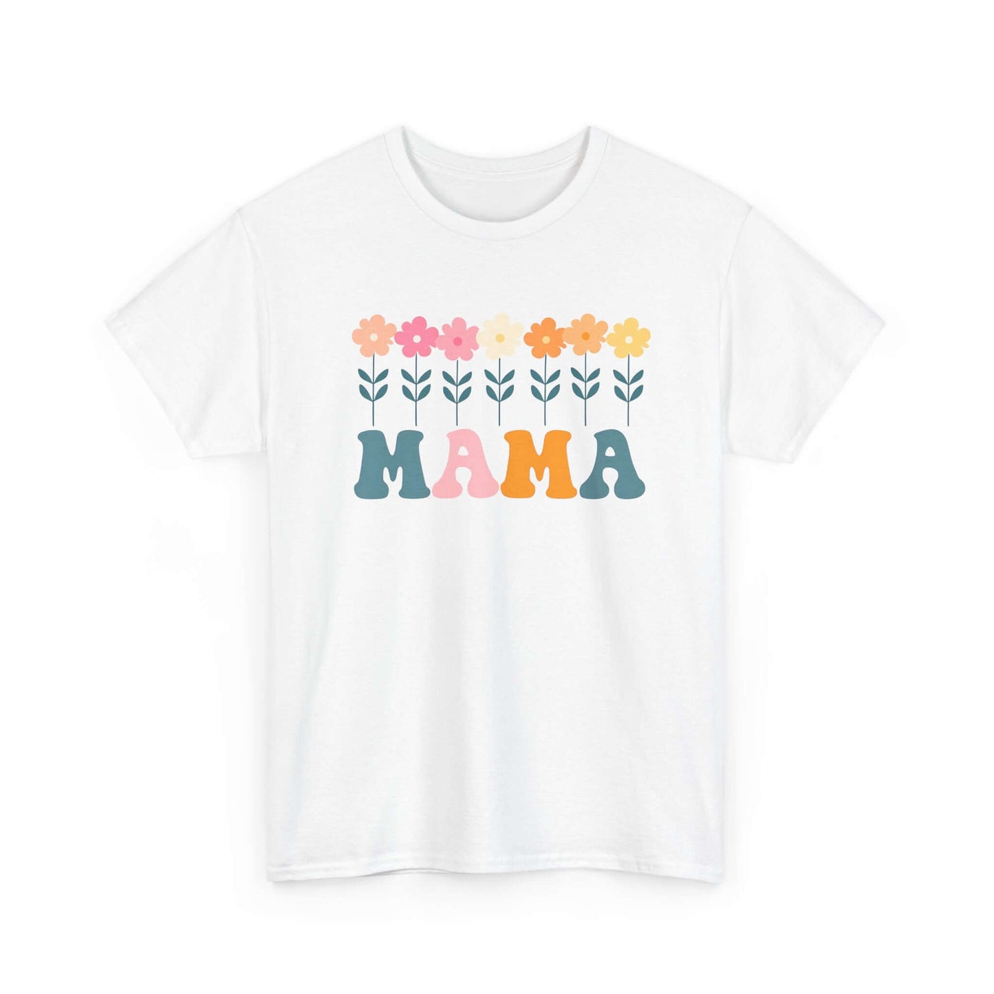 Daisy Mama Unisex Heavy Cotton Tee | Retro Floral Mom Shirt