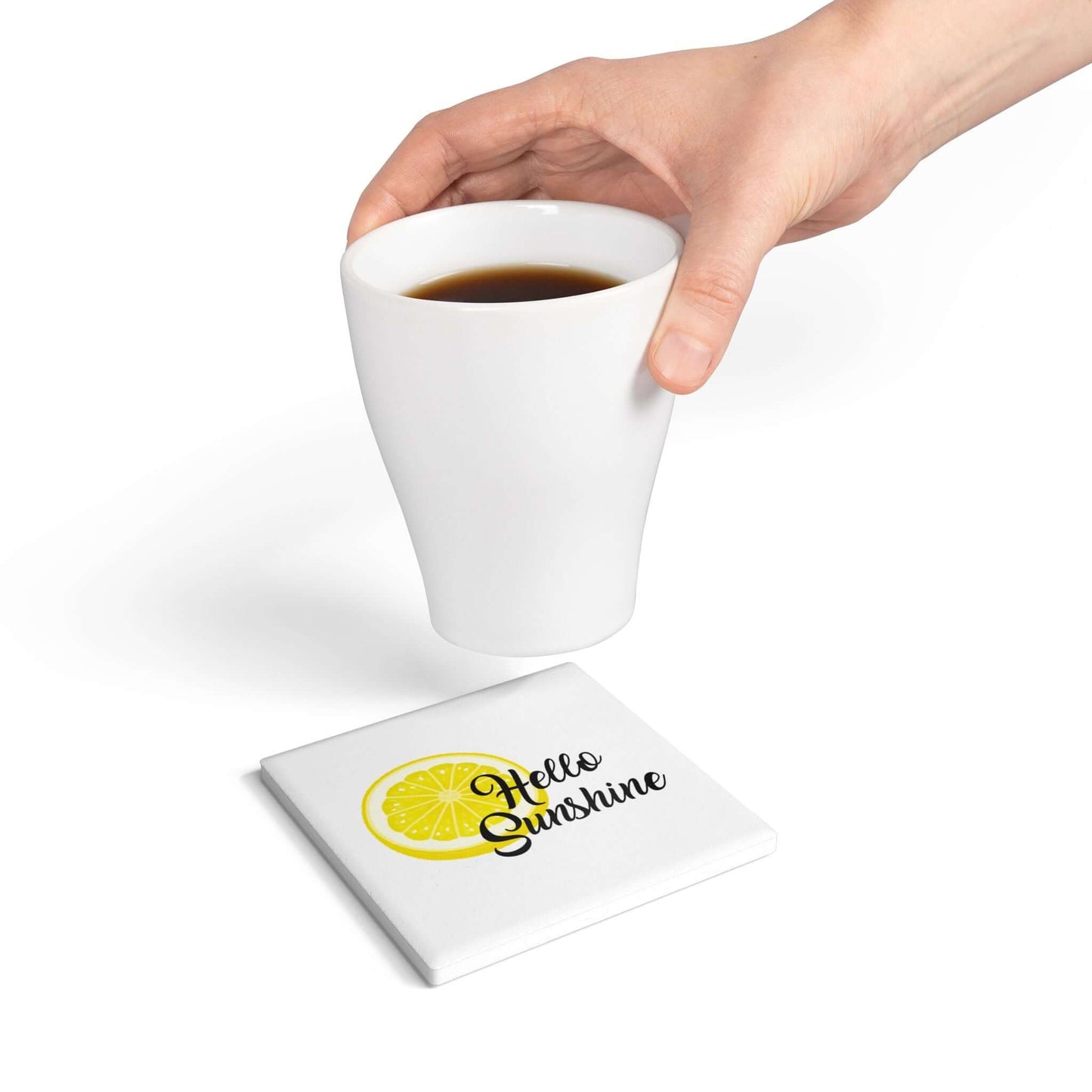Hello Sunshine Ceramic Coaster | Round & Square Options