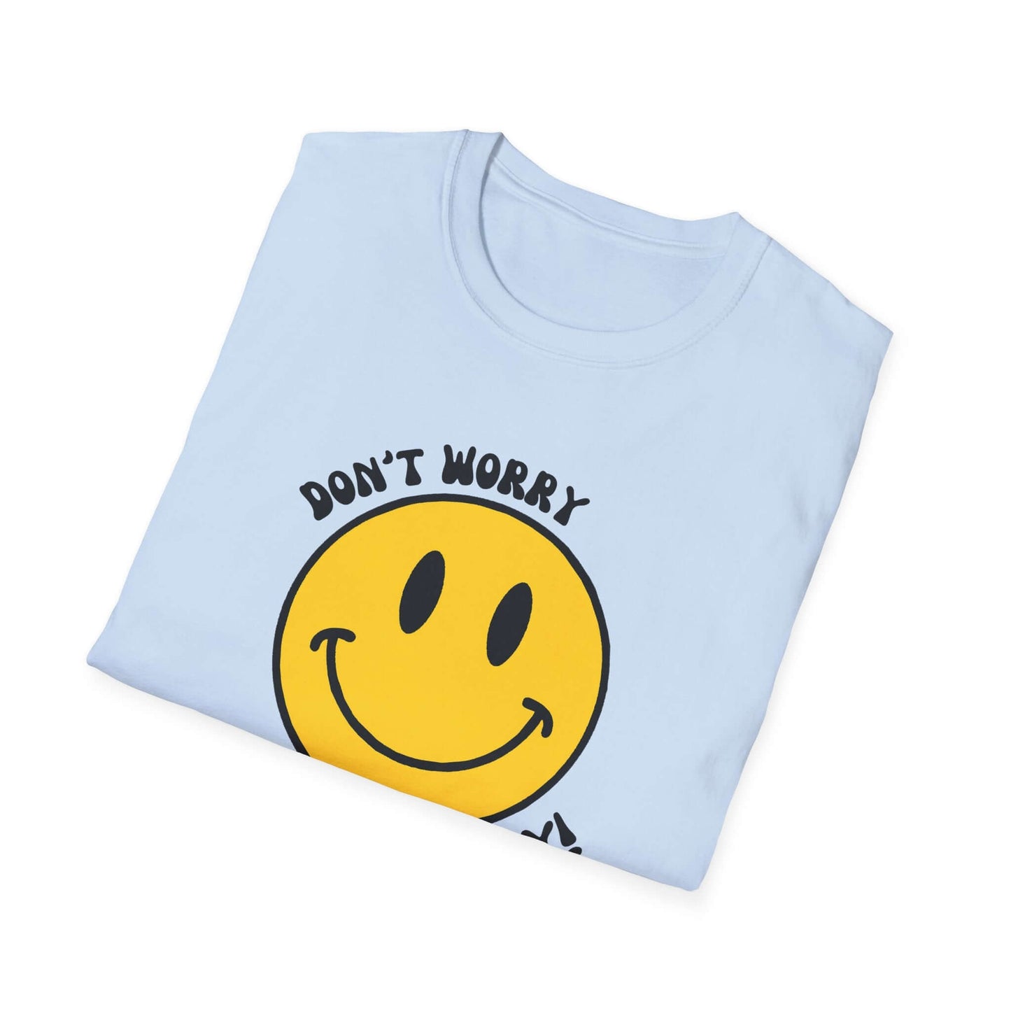 Don’t Worry, Be Happy! Yellow Smiley Face Unisex Softstyle T-Shirt