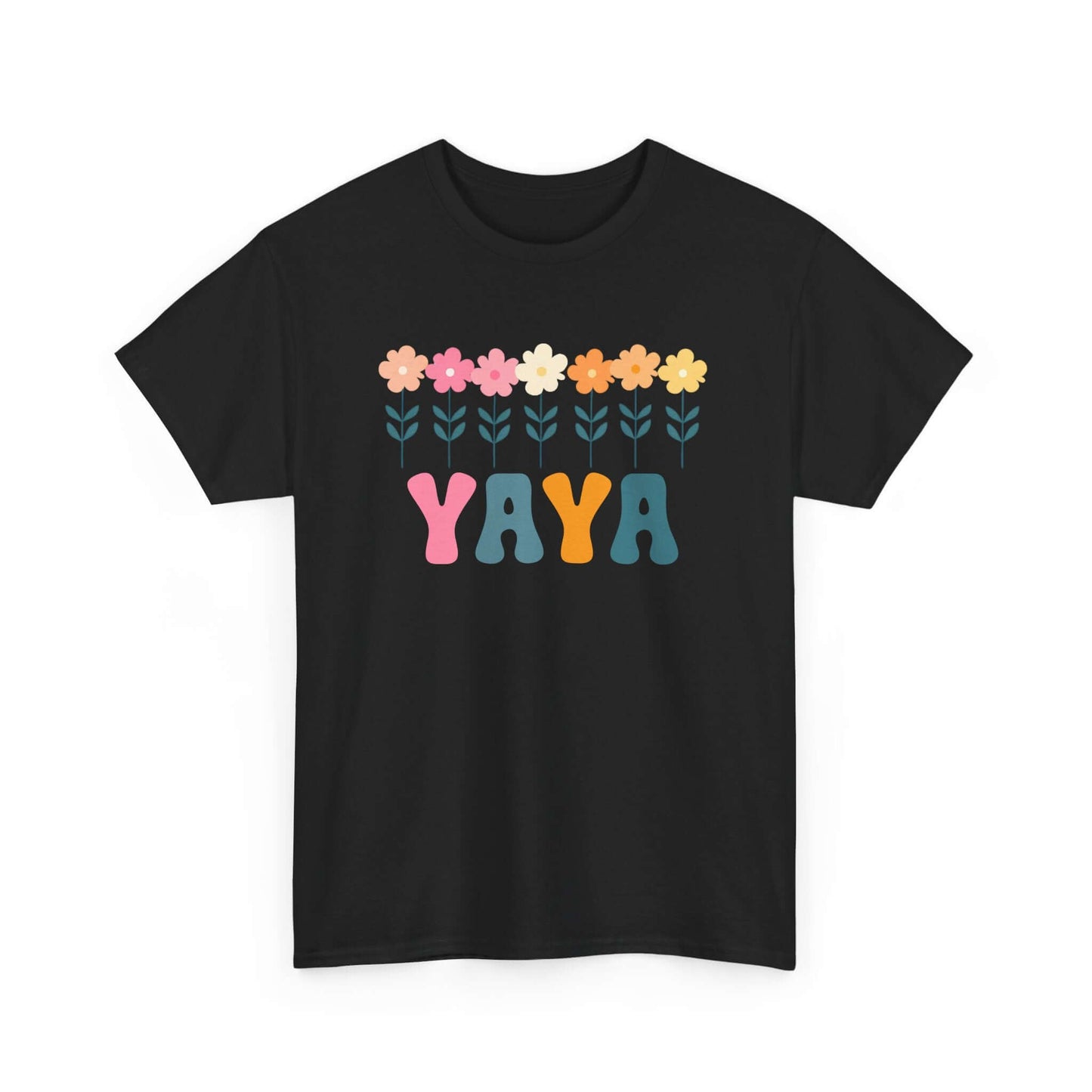 Floral Yaya Unisex Heavy Cotton Tee | Retro Daisy Yaya Shirt