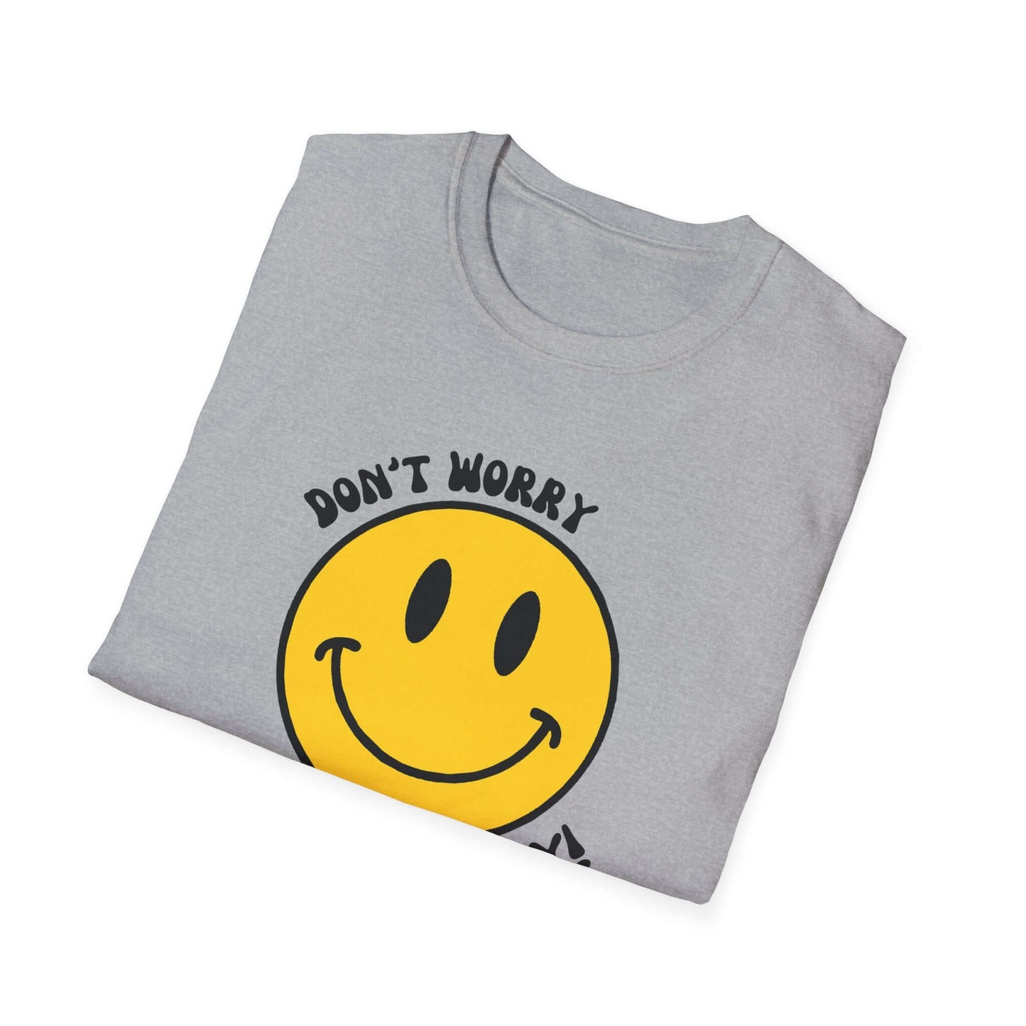 Don’t Worry, Be Happy! Yellow Smiley Face Unisex Softstyle T-Shirt