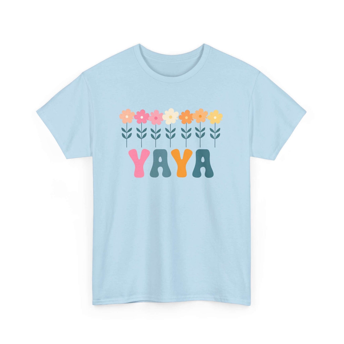Floral Yaya Unisex Heavy Cotton Tee | Retro Daisy Yaya Shirt