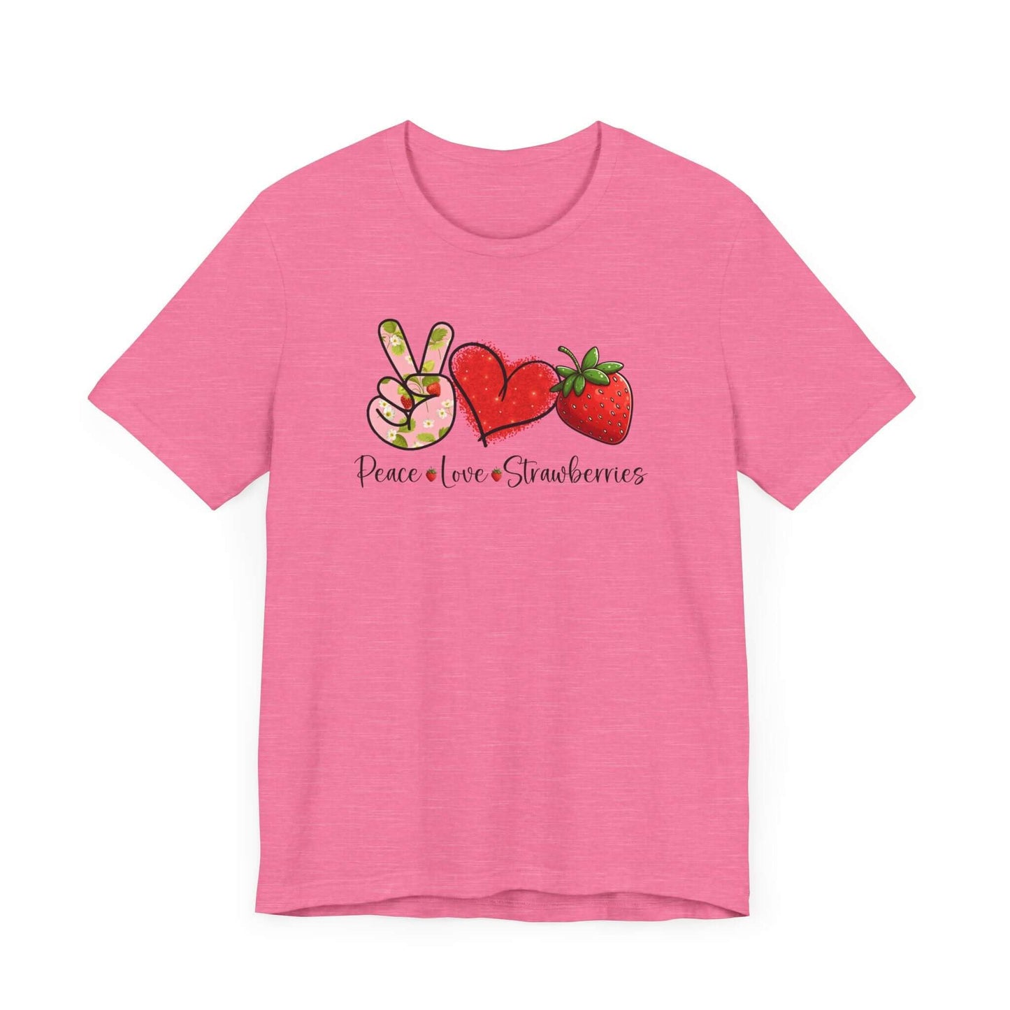 Peace Love Strawberries Unisex Jersey Short Sleeve Tee | Soft & Stylish Tee