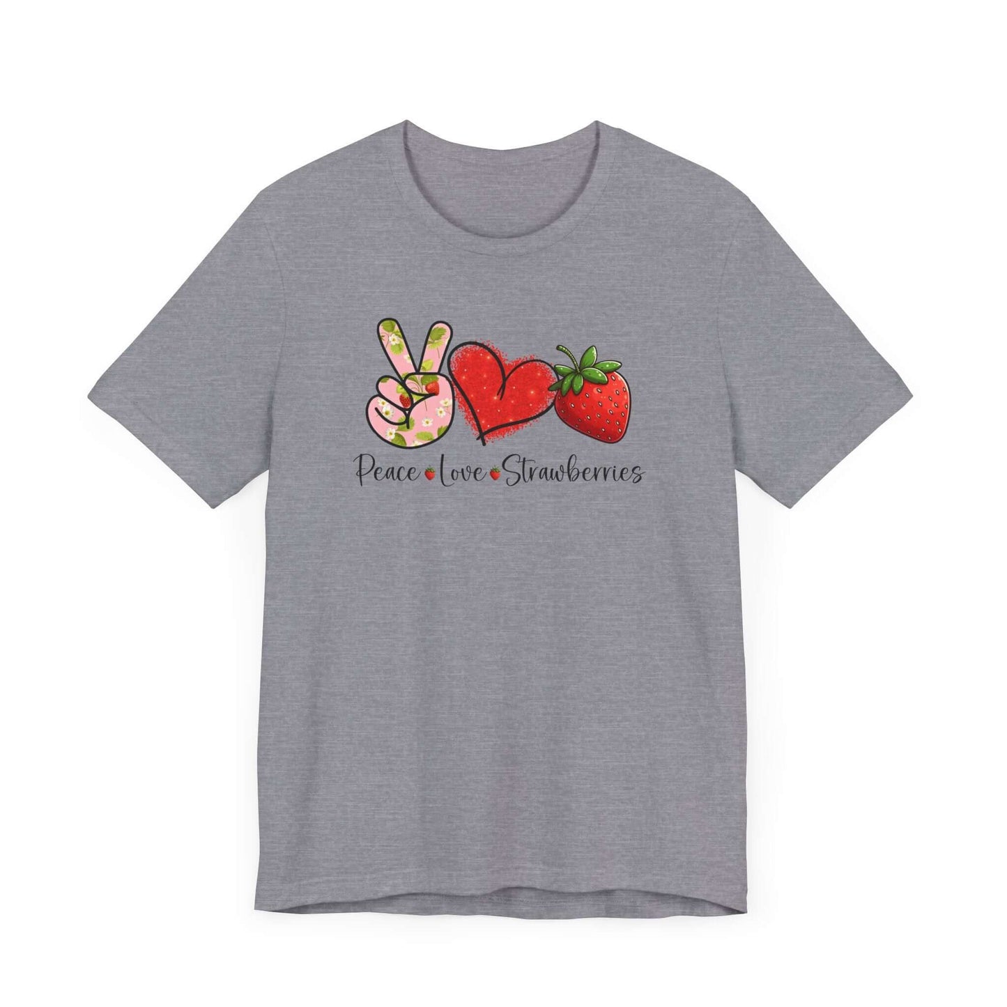 Peace Love Strawberries Unisex Jersey Short Sleeve Tee | Soft & Stylish Tee