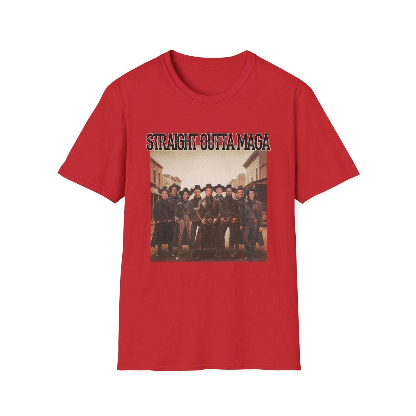Straight Outta MAGA, Front design Unisex Softstyle T-Shirt - Crafty Harvest Designs