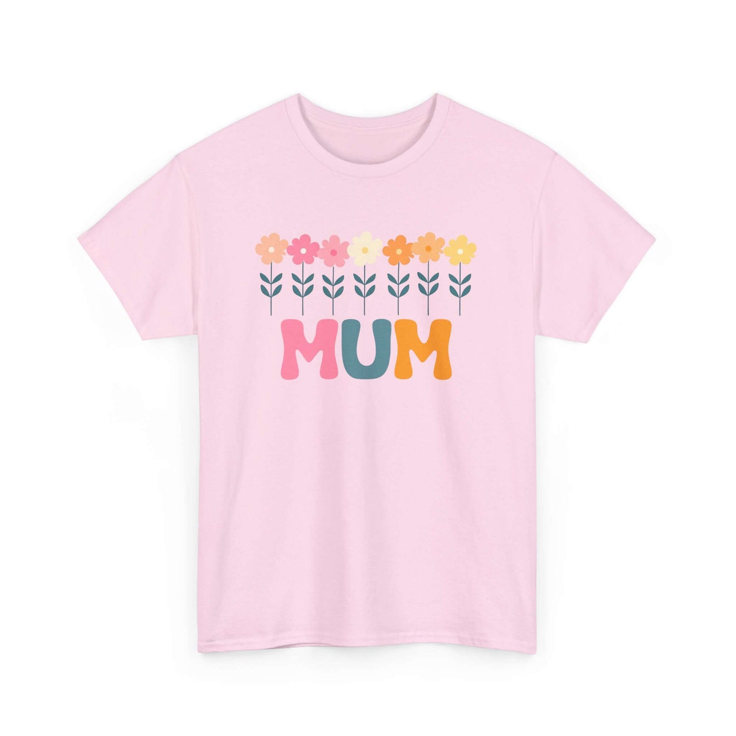 Floral Mum Unisex Heavy Cotton Tee | Retro Flower Mum Shirt